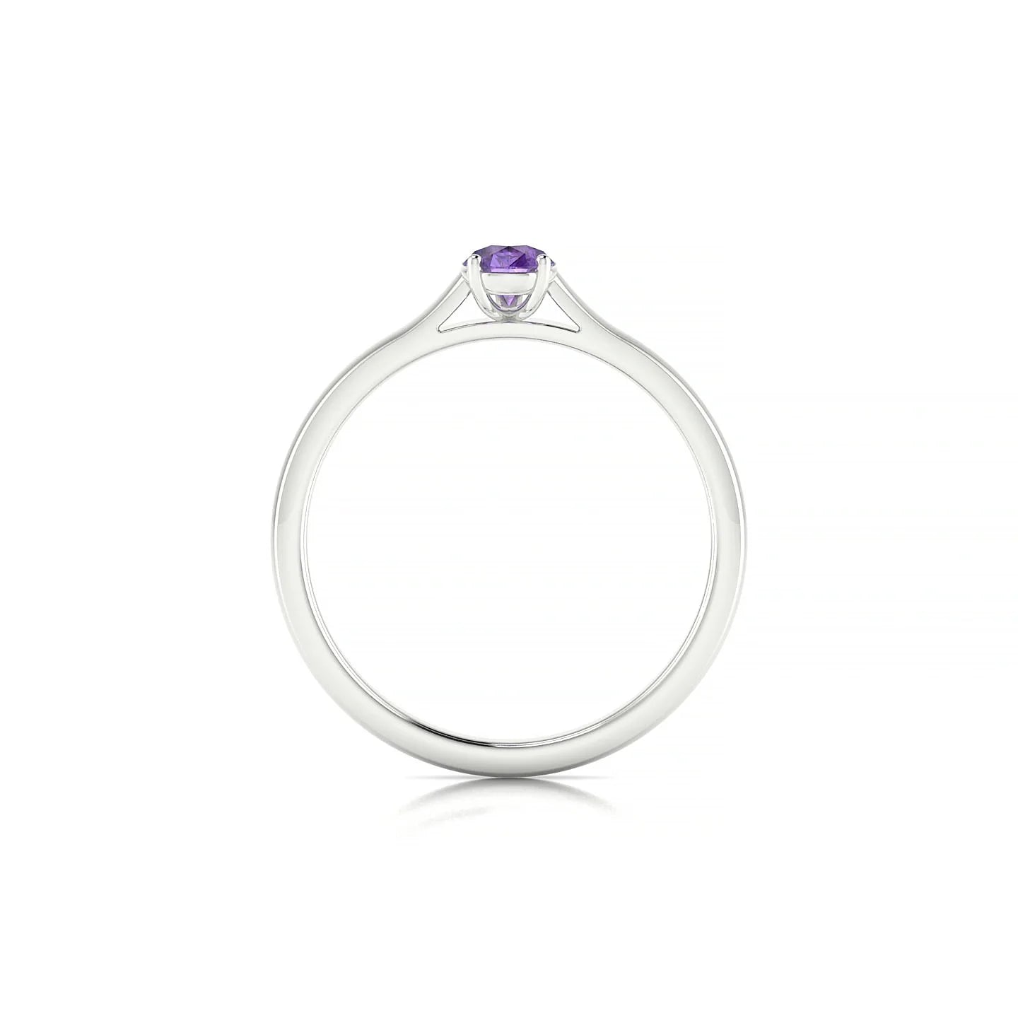 Cathedral | 18k White Gold 6 x 4 mm Pear Amethyst Ring