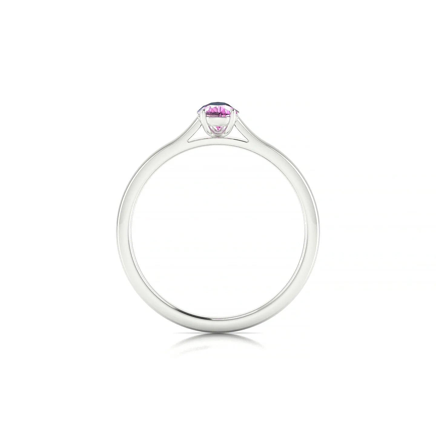 Cathedral | 18k White Gold 6 x 4 mm Pear Pink Sapphire Ring