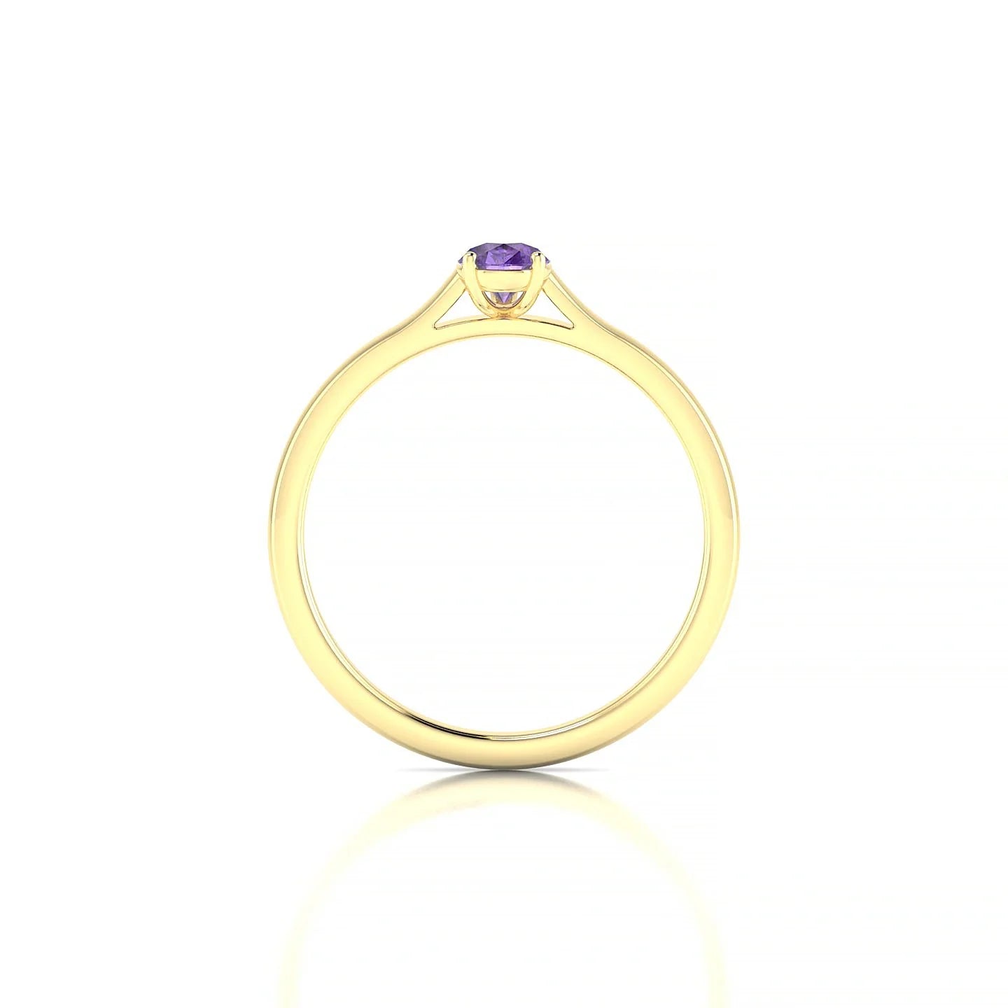 Cathedral | 18k Yellow Gold 6 x 4 mm Pear Amethyst Ring