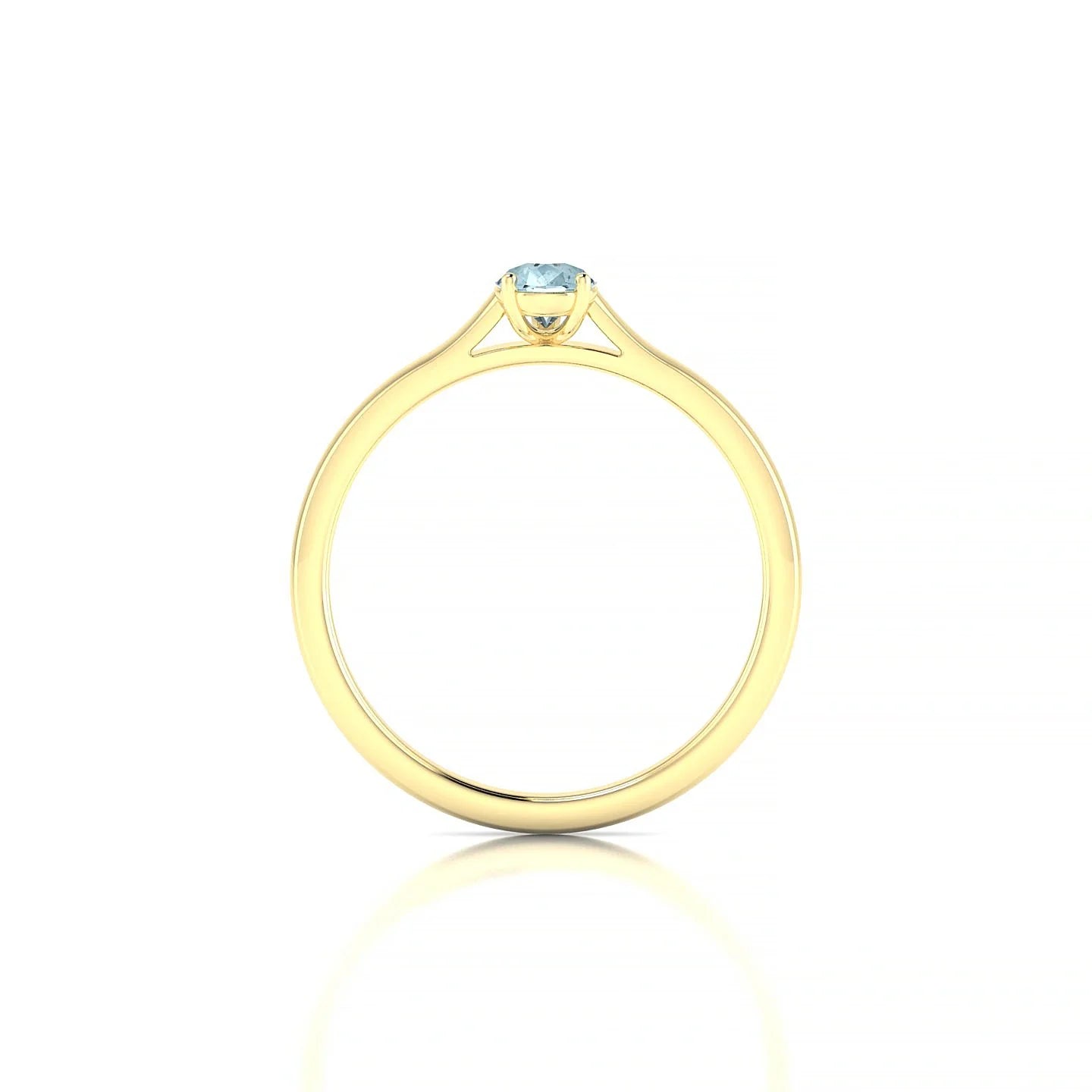 Cathedral | 18k Yellow Gold 6 x 4 mm Pear Aquamarine Ring