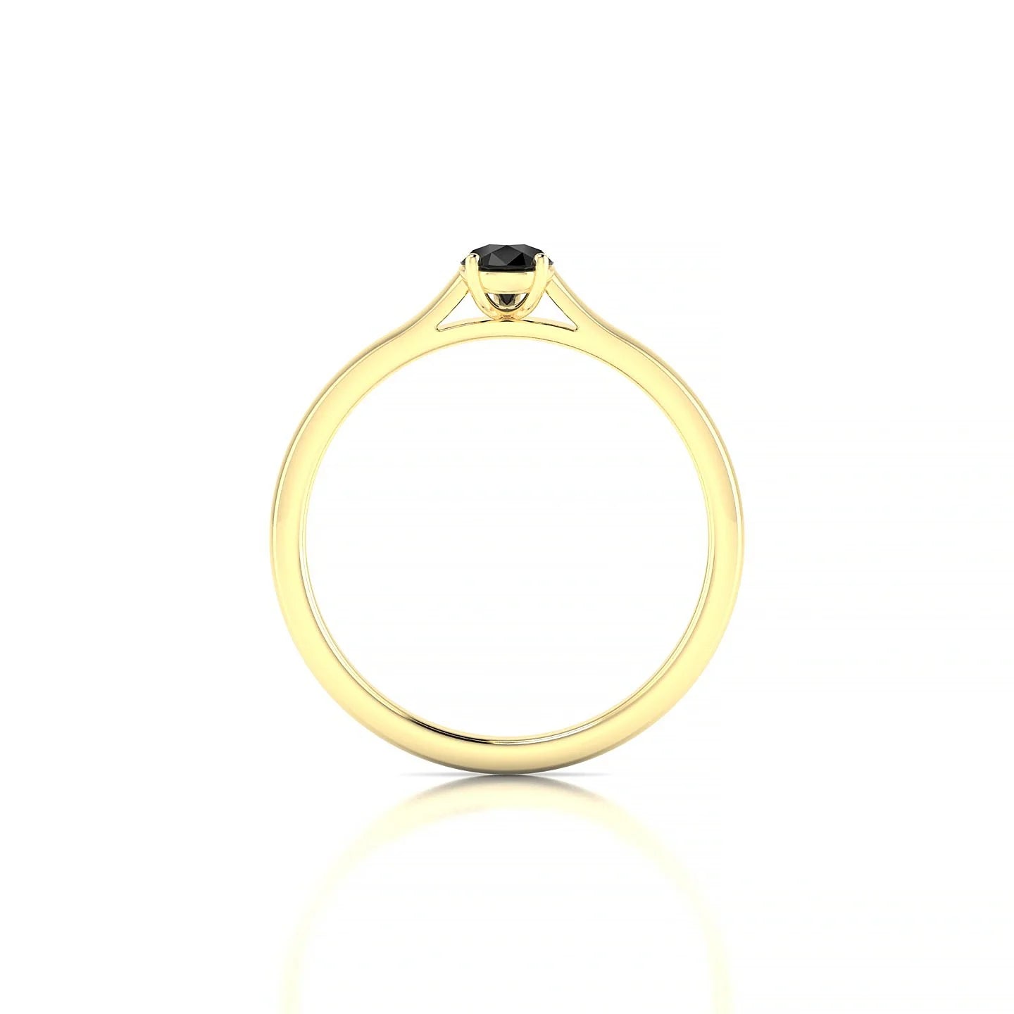 Cathedral | 18k Yellow Gold 6 x 4 mm Pear Black Diamond Ring