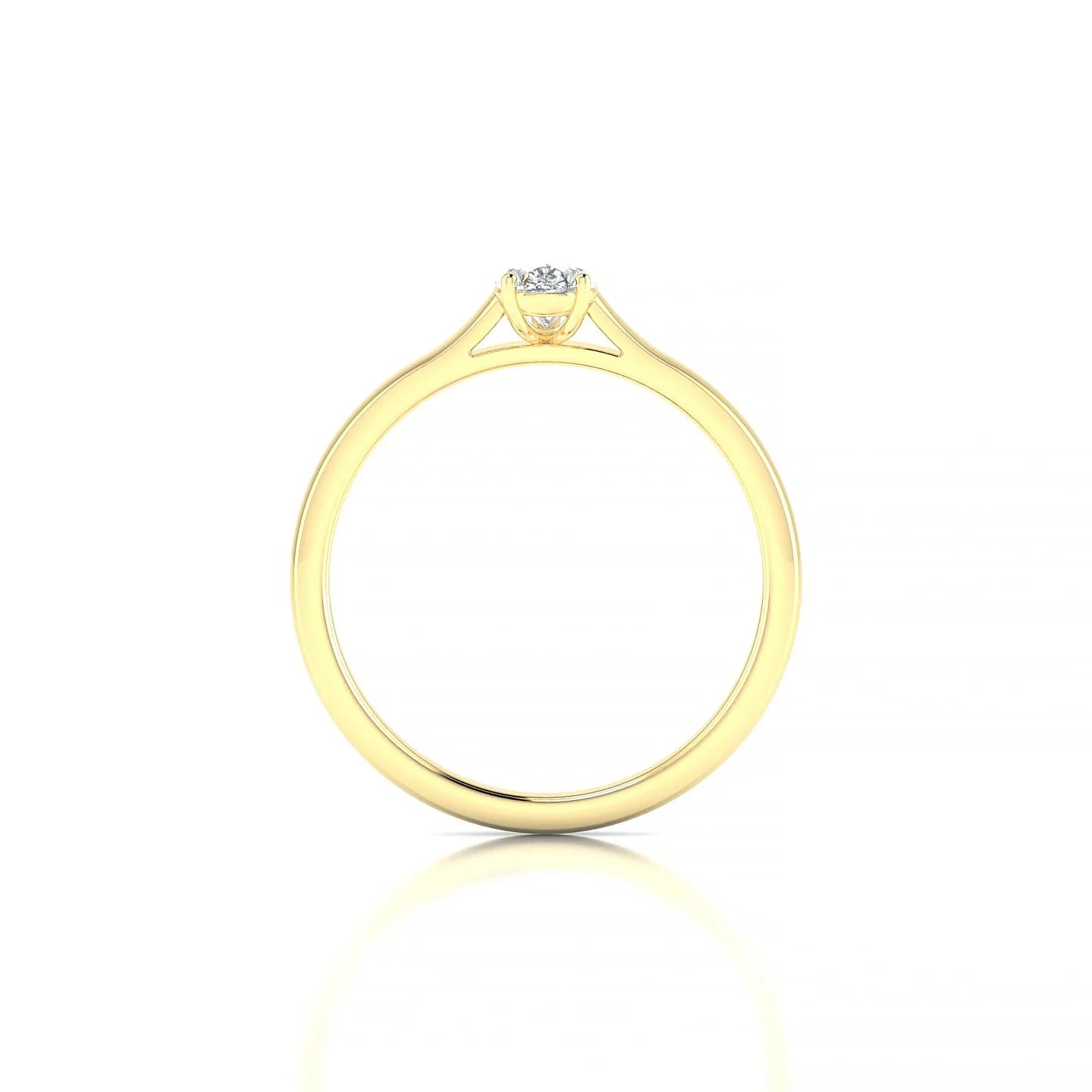 Cathedral | 18k Yellow Gold 6 x 4 mm Pear Diamond Ring