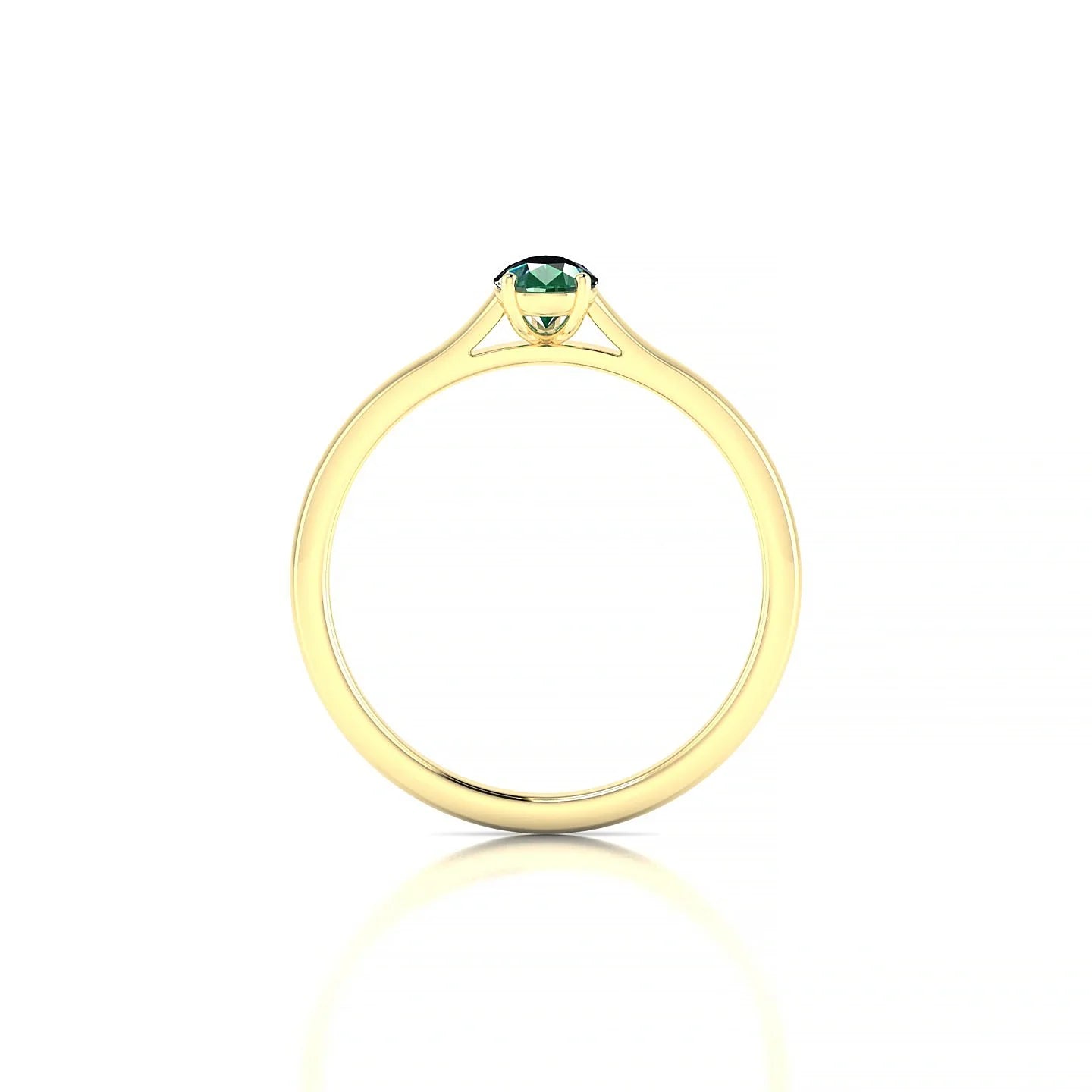 Cathedral | 18k Yellow Gold 6 x 4 mm Pear Emerald Ring