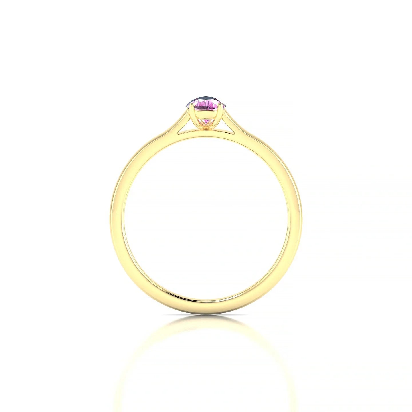 Cathedral | 18k Yellow Gold 6 x 4 mm Pear Pink Sapphire Ring