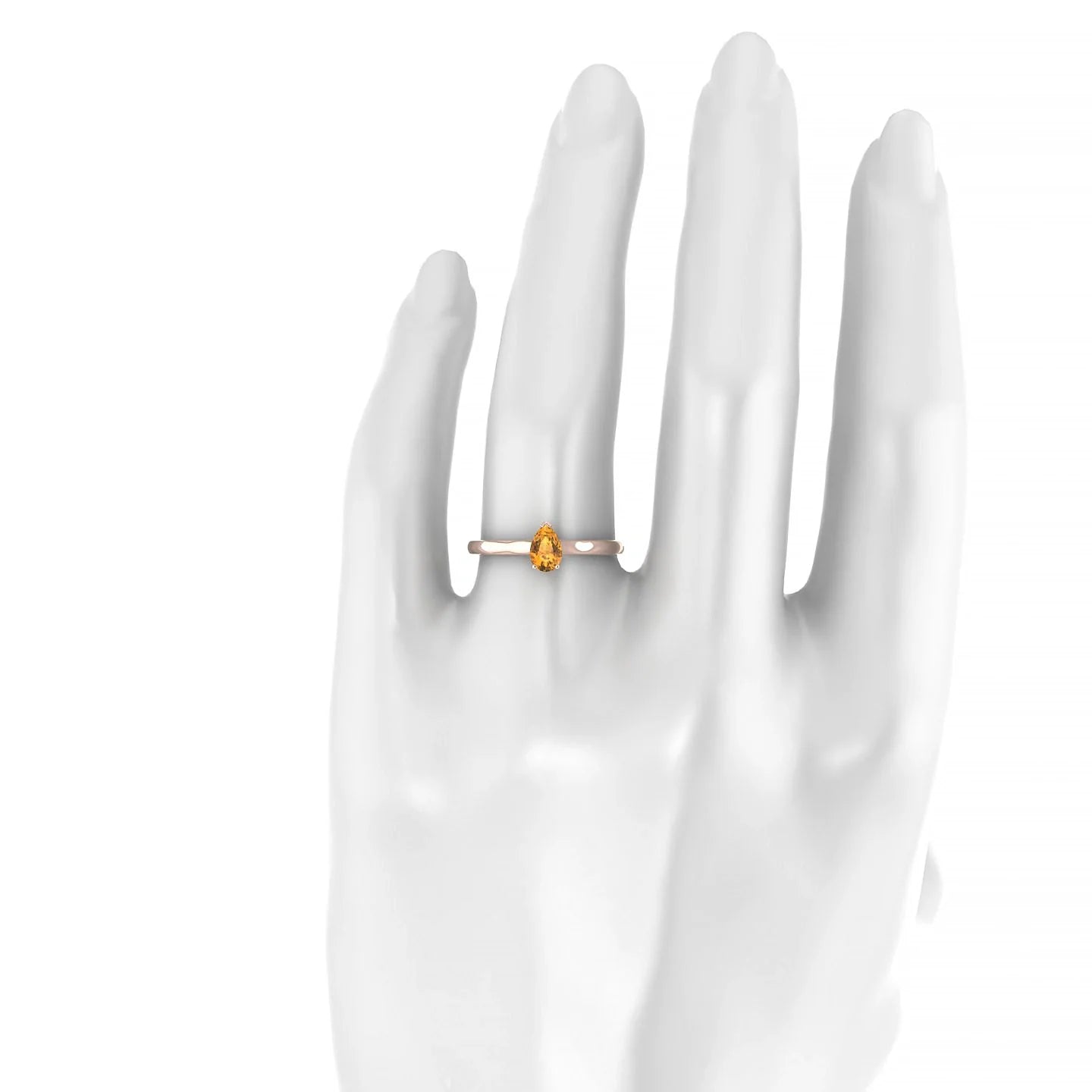 Cathedral | 18k Rose Gold 6 x 4 mm Pear Citrine Ring