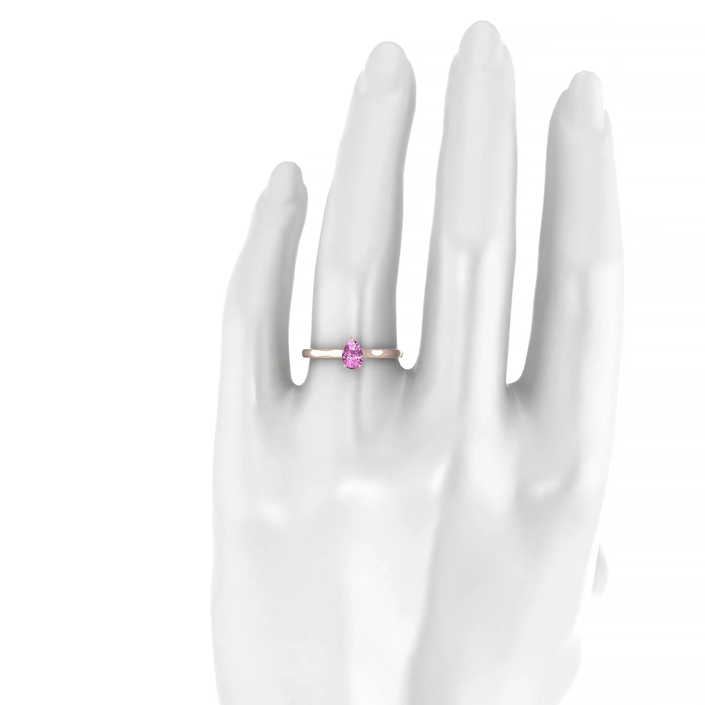 Cathedral | 18k Rose Gold 6 x 4 mm Pear Pink Sapphire Ring