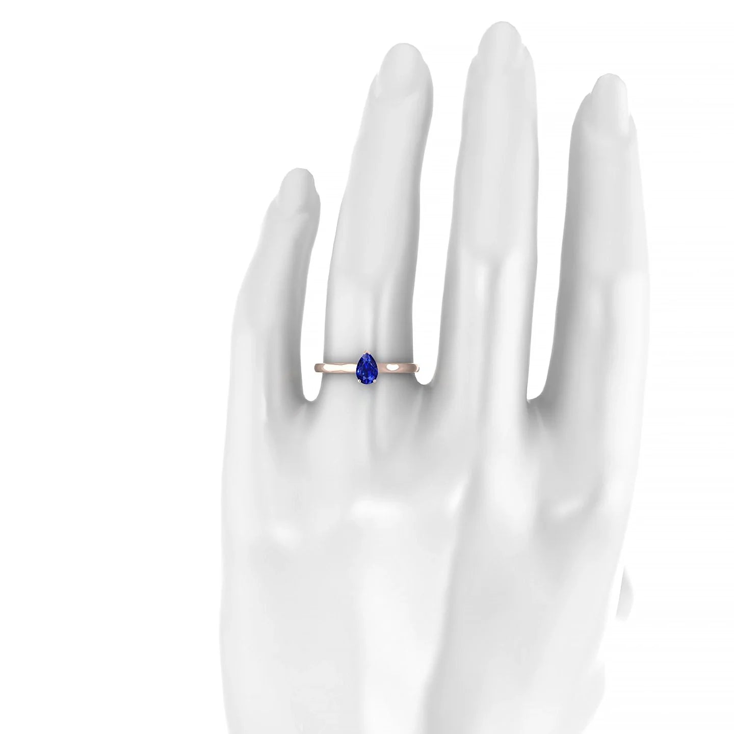 Cathedral | 18k Rose Gold 6 x 4 mm Pear Sapphire Ring