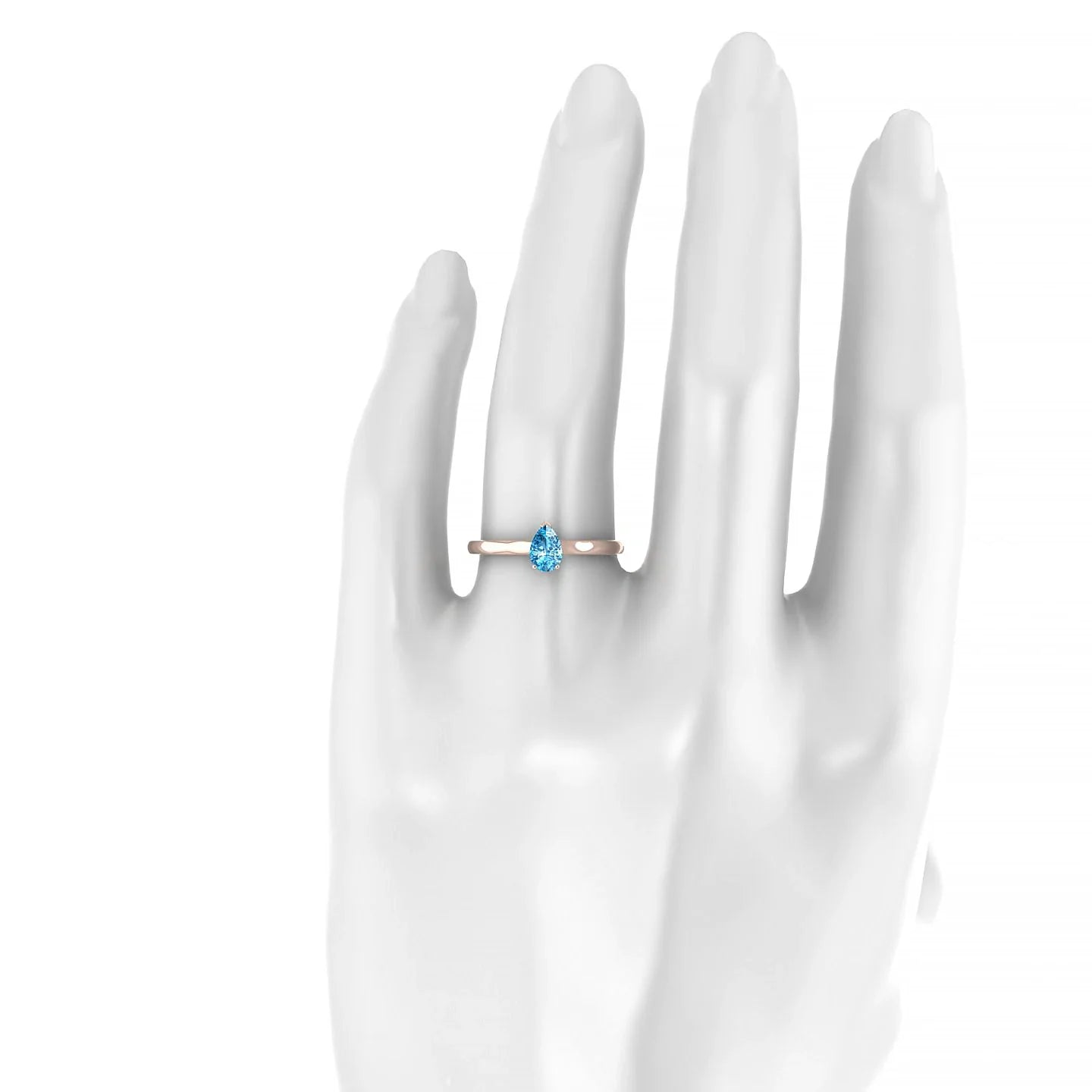 Cathedral | 18k Rose Gold 6 x 4 mm Pear Topaz Ring