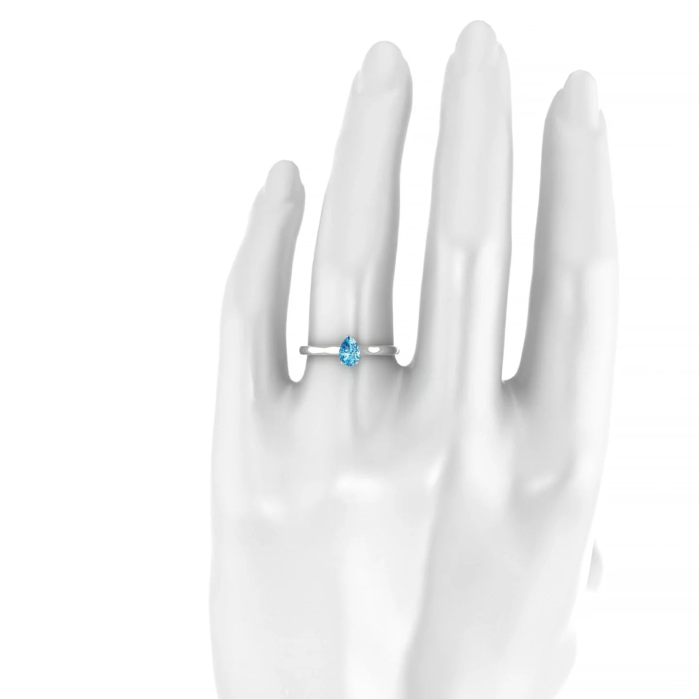 Cathedral | 18k White Gold 6 x 4 mm Pear Topaz Ring