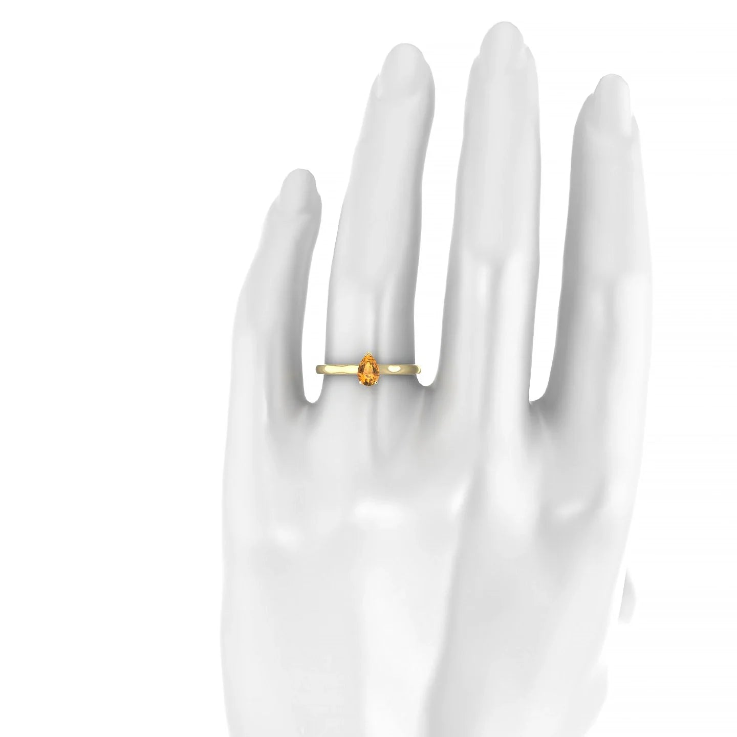 Cathedral | 18k Yellow Gold 6 x 4 mm Pear Citrine Ring