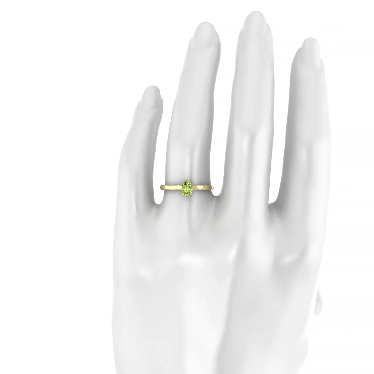 Cathedral | 18k Yellow Gold 6 x 4 mm Pear Peridot Ring