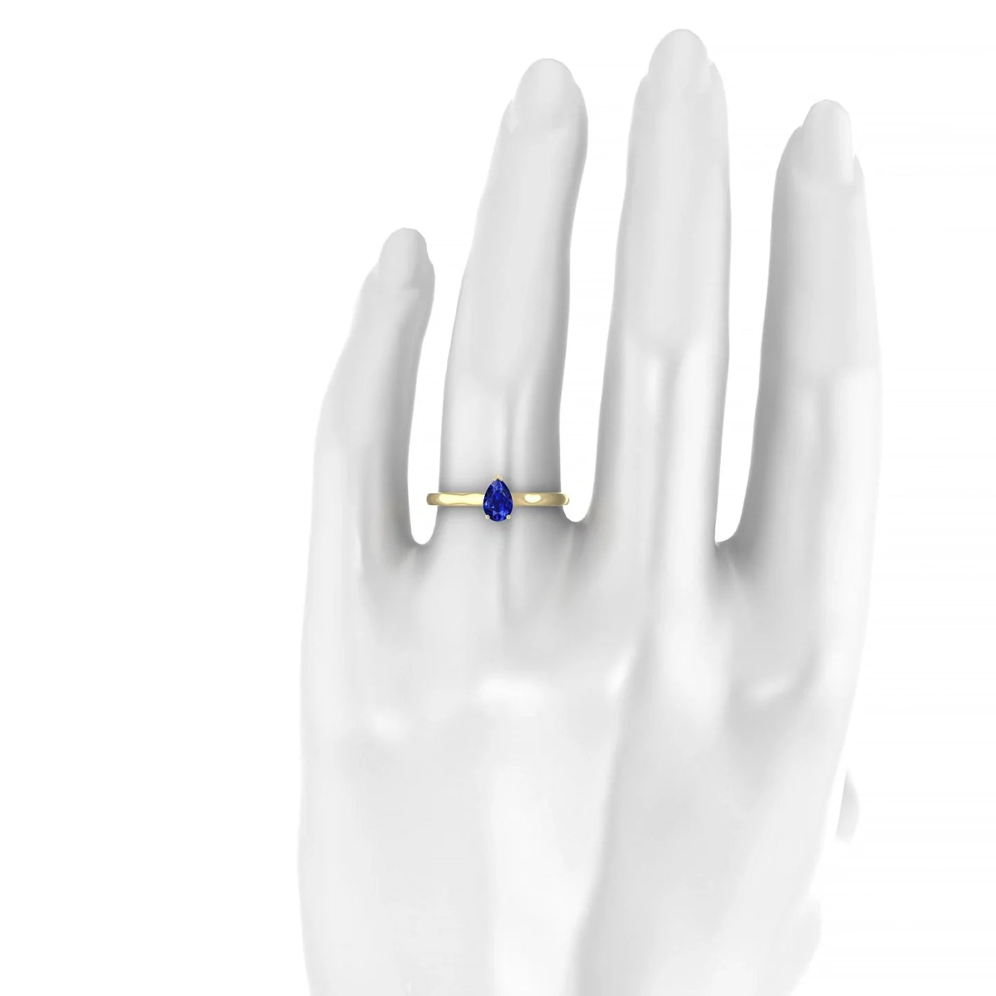 Cathedral | 18k Yellow Gold 6 x 4 mm Pear Sapphire Ring