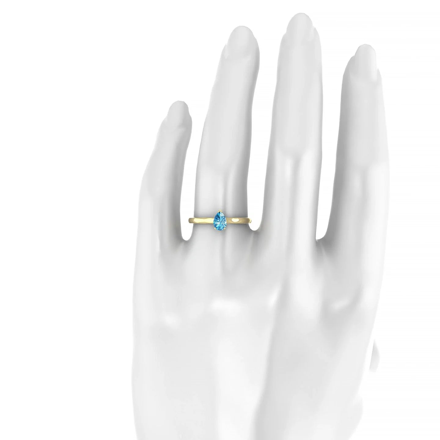 Cathedral | 18k Yellow Gold 6 x 4 mm Pear Topaz Ring
