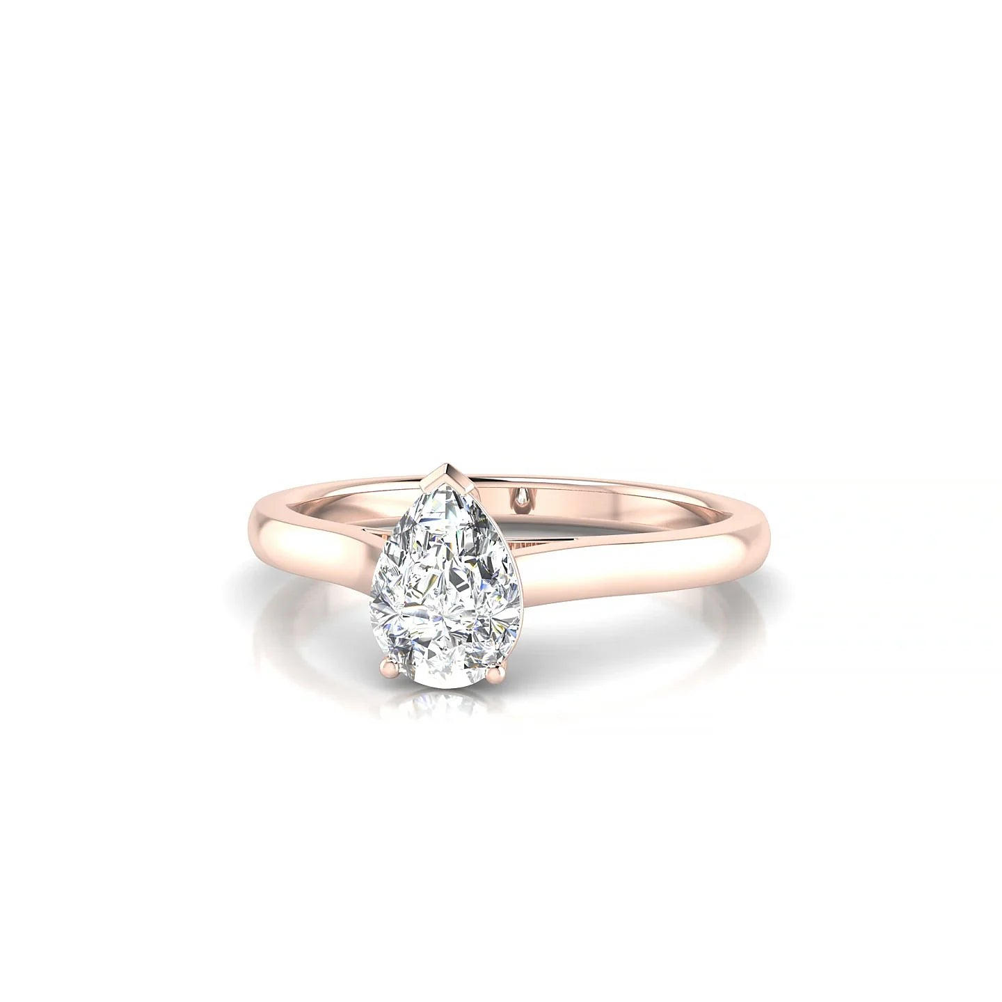 Cathedral | 18k Rose Gold 7 x 5 mm Pear Diamond Ring