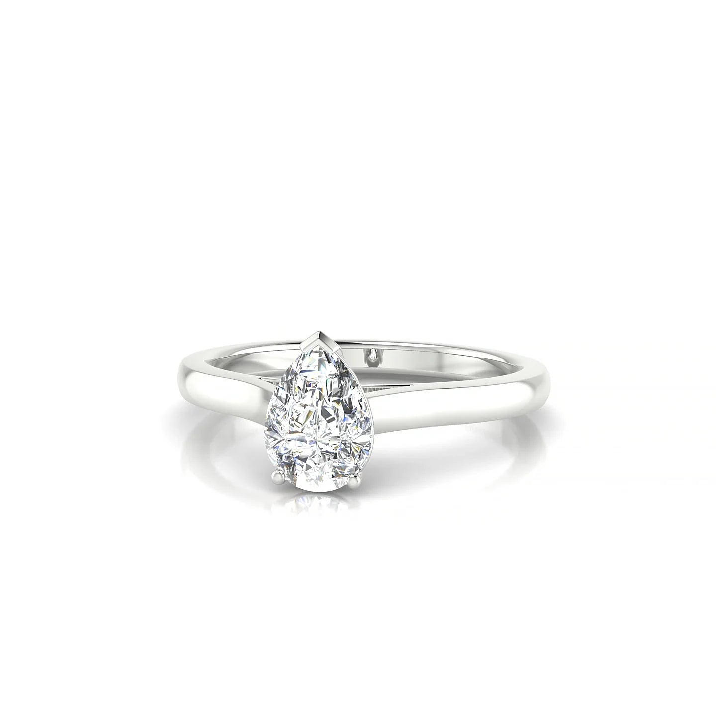 Cathedral | 18k White Gold 7 x 5 mm Pear Diamond Ring