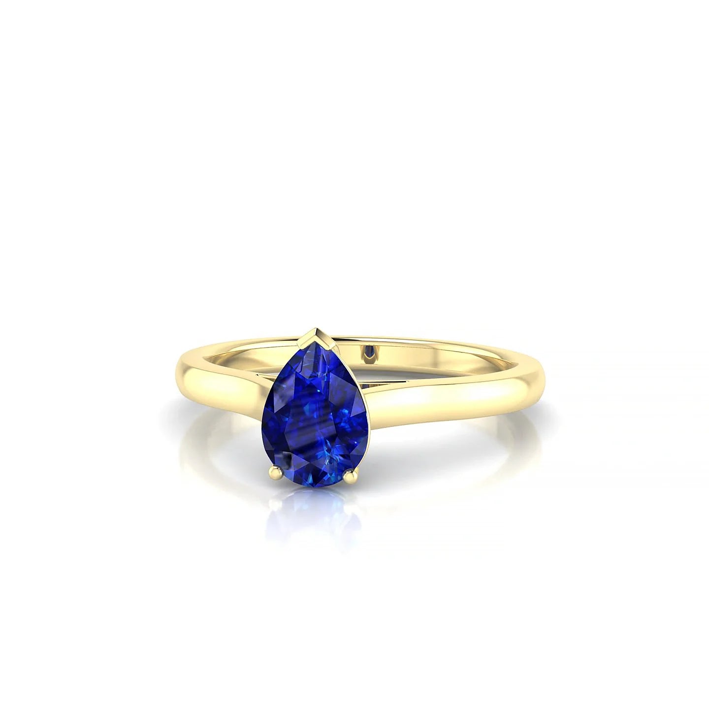 Cathedral | 18k Yellow Gold 7 x 5 mm Pear Sapphire Ring
