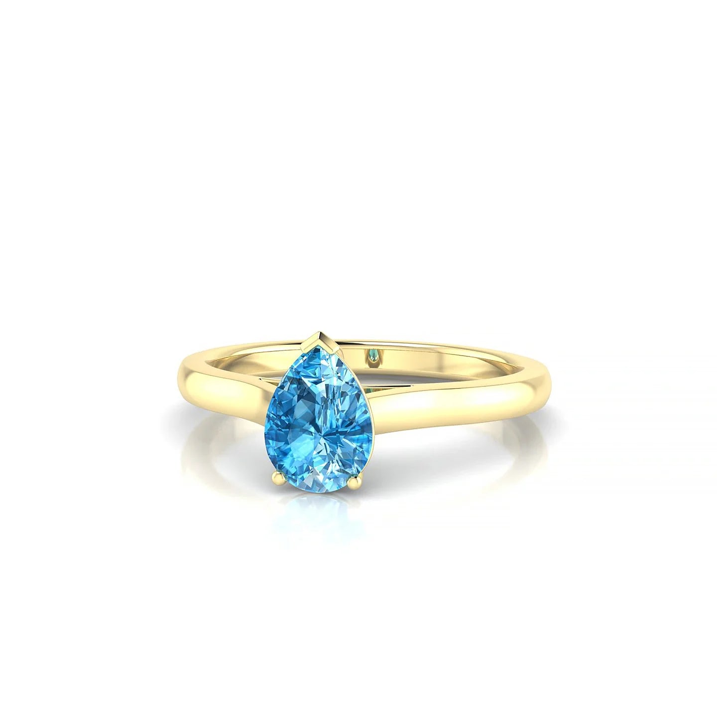 Cathedral | 18k Yellow Gold 7 x 5 mm Pear Topaz Ring