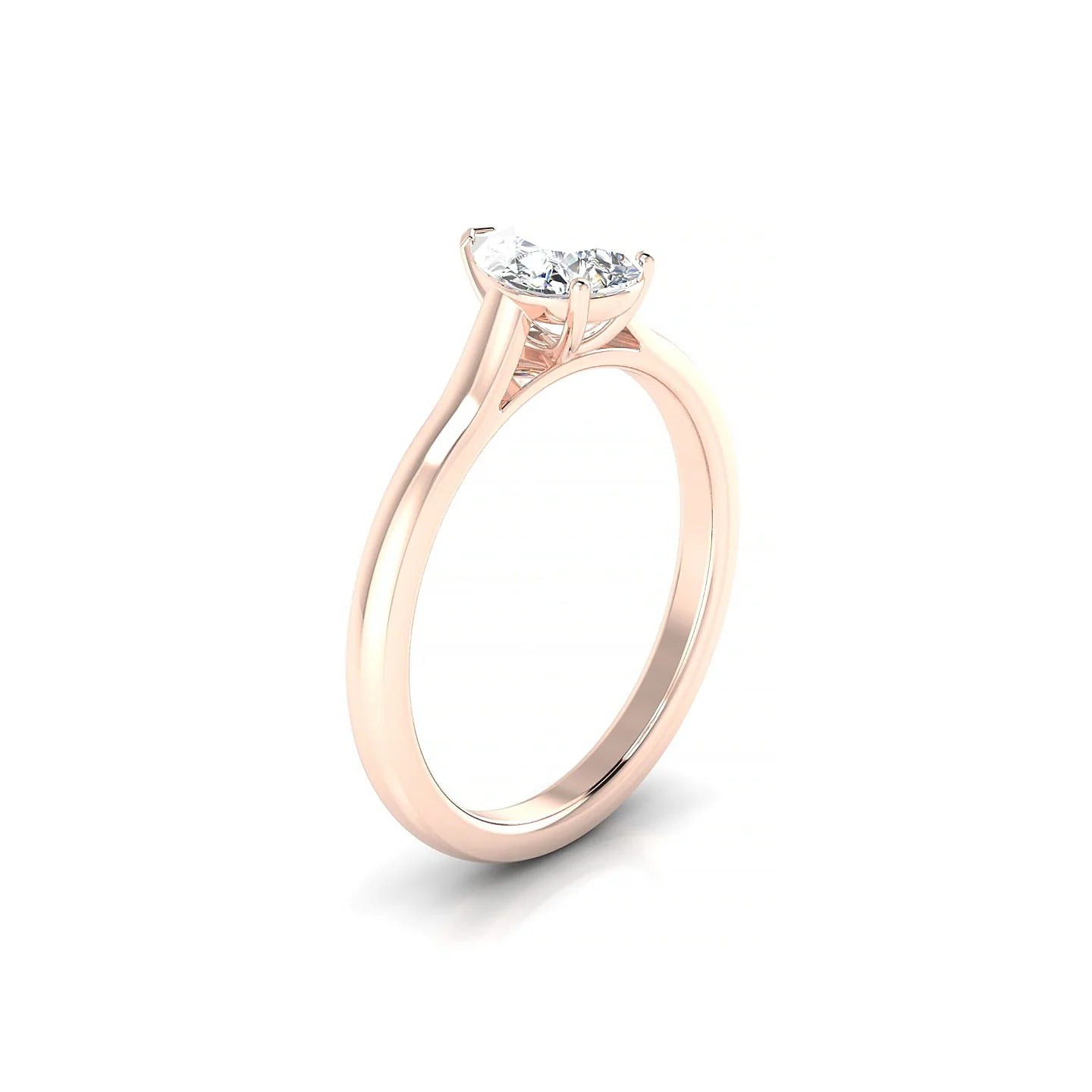 Cathedral | 18k Rose Gold 7 x 5 mm Pear Diamond Ring