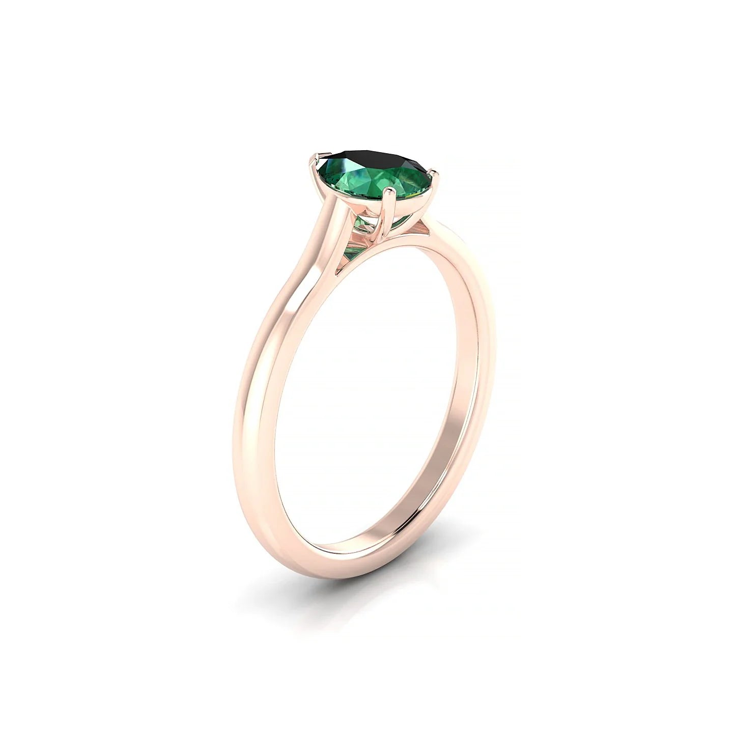 Cathedral | 18k Rose Gold 7 x 5 mm Pear Emerald Ring