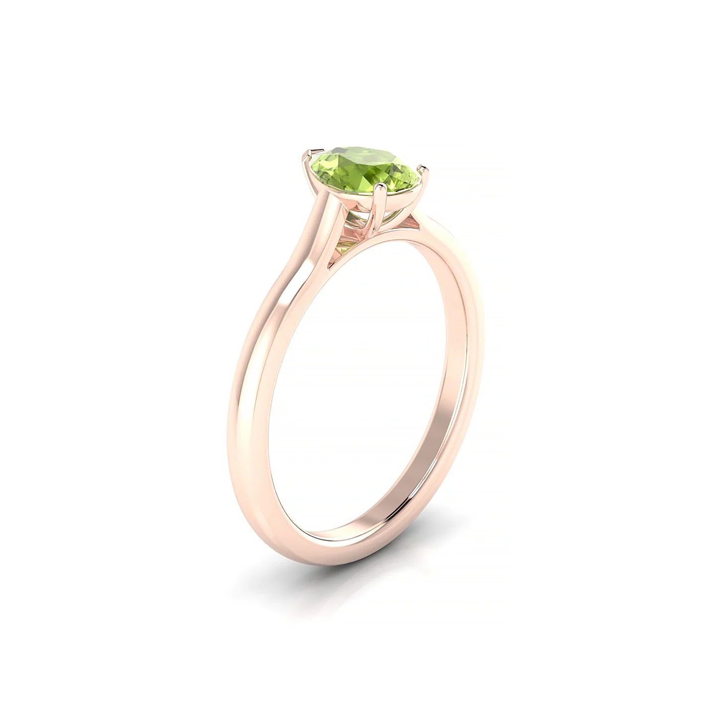 Cathedral | 18k Rose Gold 7 x 5 mm Pear Peridot Ring