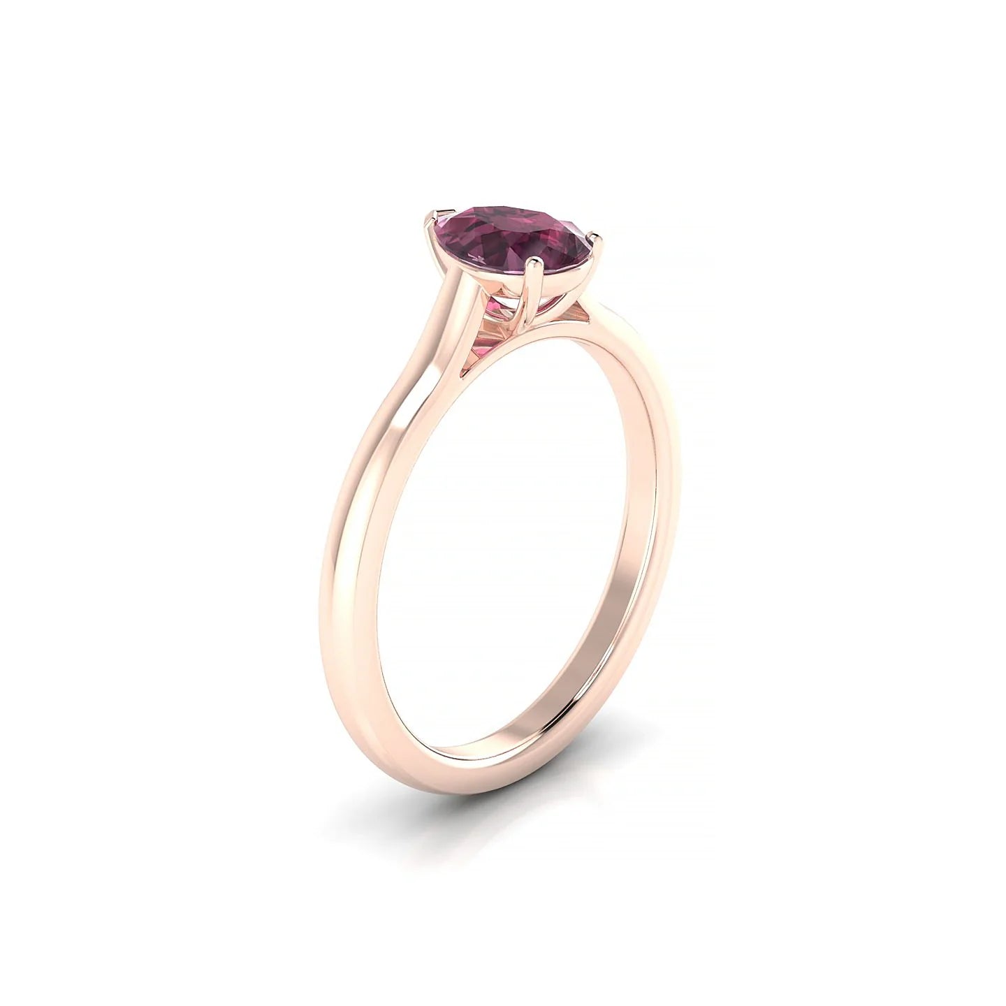 Cathedral | 18k Rose Gold 7 x 5 mm Pear Rhodolite Ring