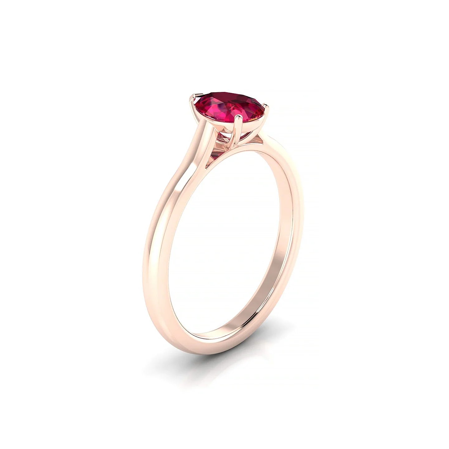 Cathedral | 18k Rose Gold 7 x 5 mm Pear Ruby Ring