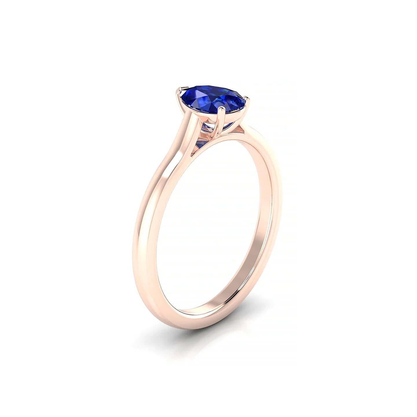 Cathedral | 18k Rose Gold 7 x 5 mm Pear Sapphire Ring