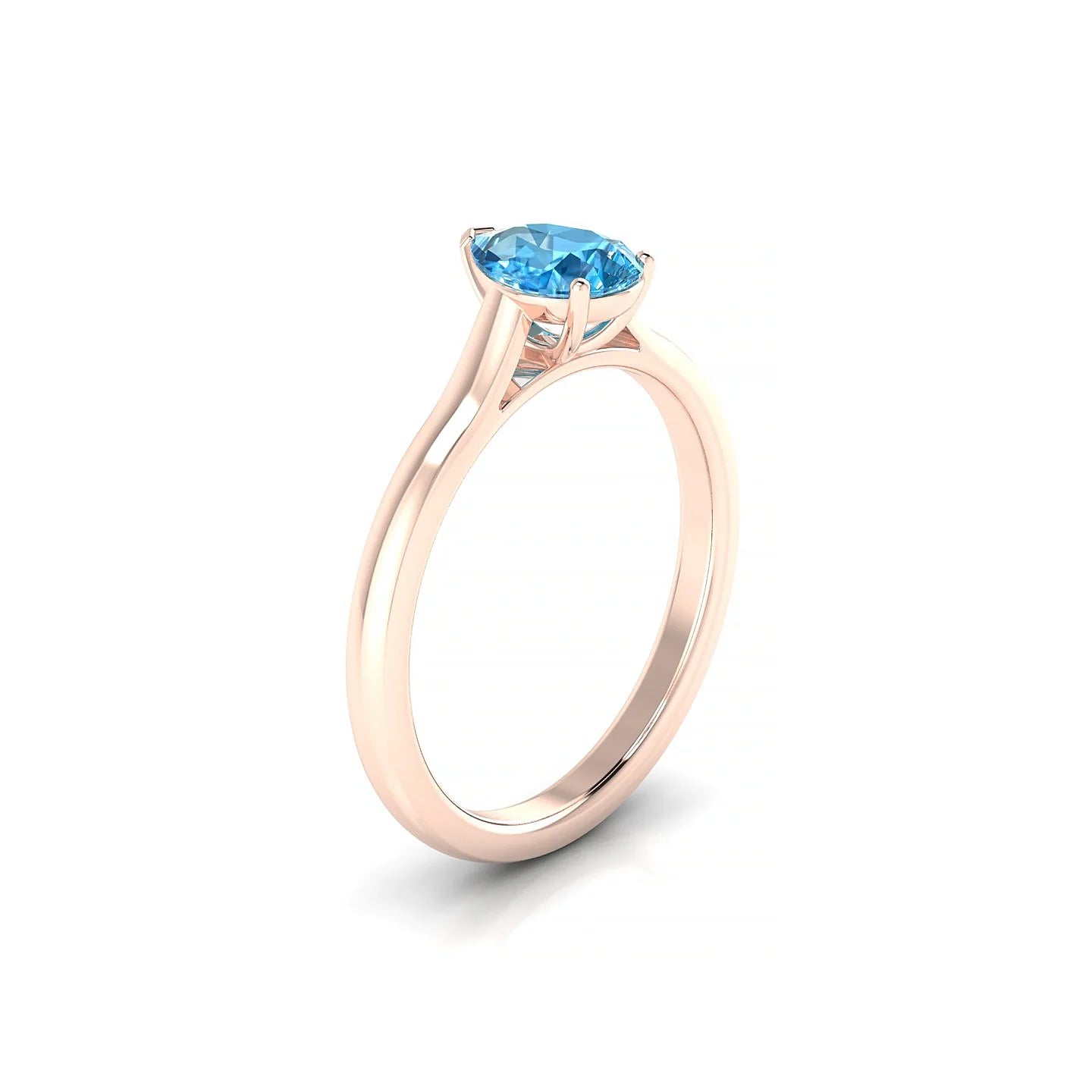 Cathedral | 18k Rose Gold 7 x 5 mm Pear Topaz Ring