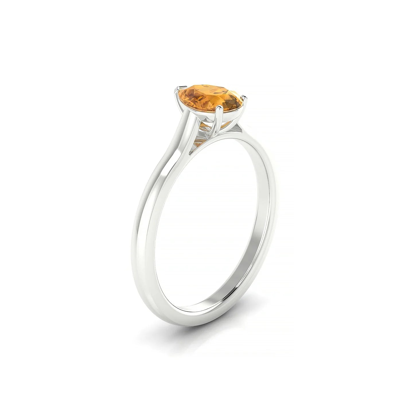 Cathedral | 18k White Gold 7 x 5 mm Pear Citrine Ring