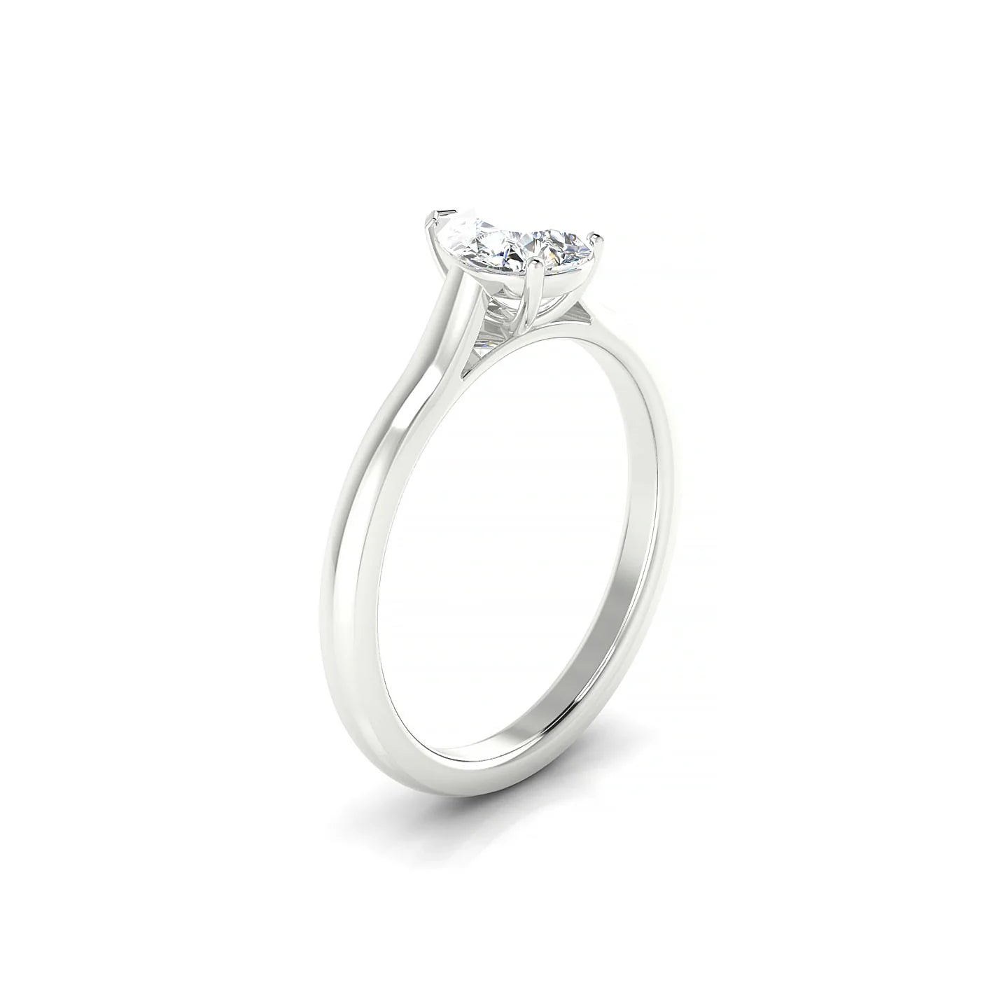 Cathedral | 18k White Gold 7 x 5 mm Pear Diamond Ring