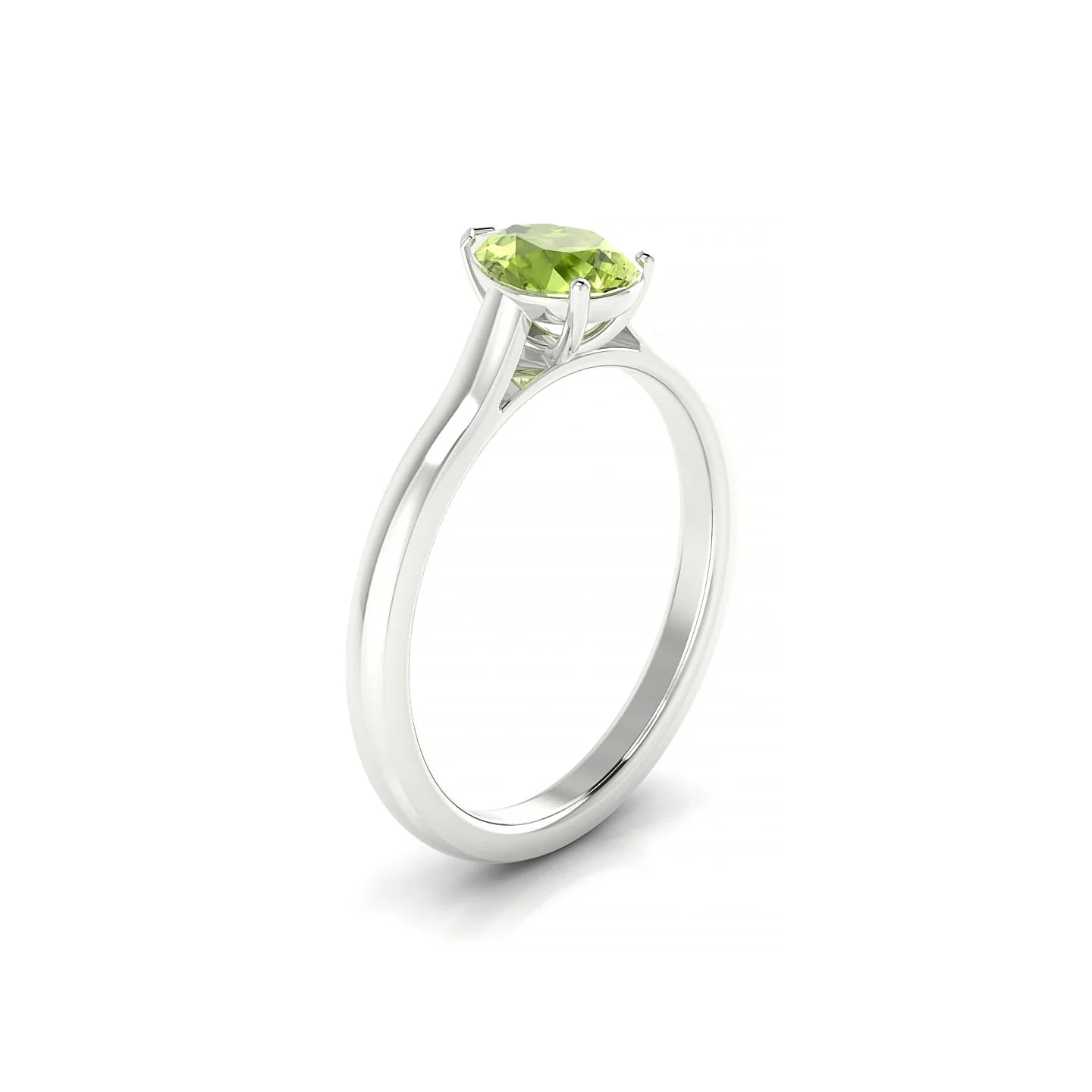 Cathedral | 18k White Gold 7 x 5 mm Pear Peridot Ring
