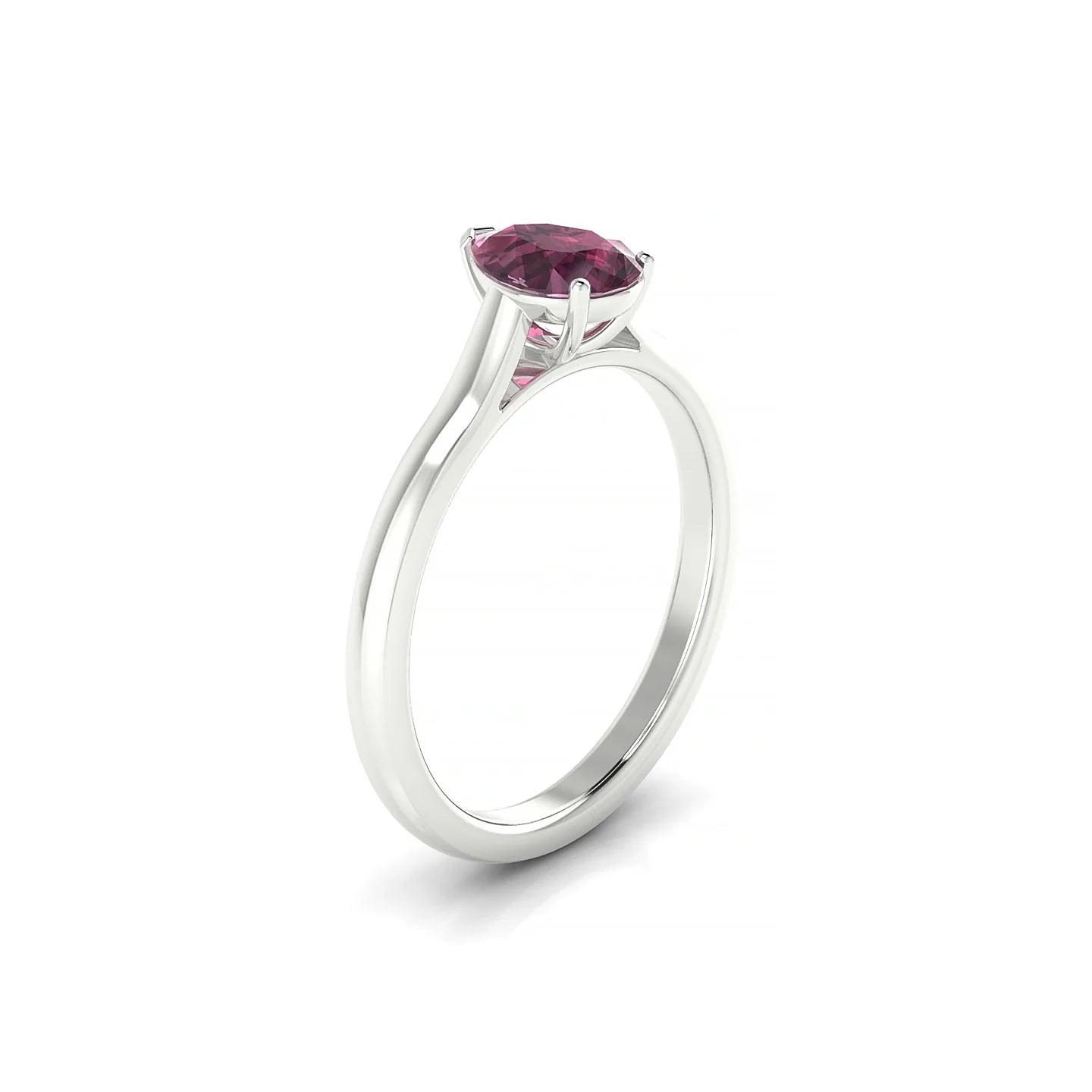 Cathedral | 18k White Gold 7 x 5 mm Pear Rhodolite Ring