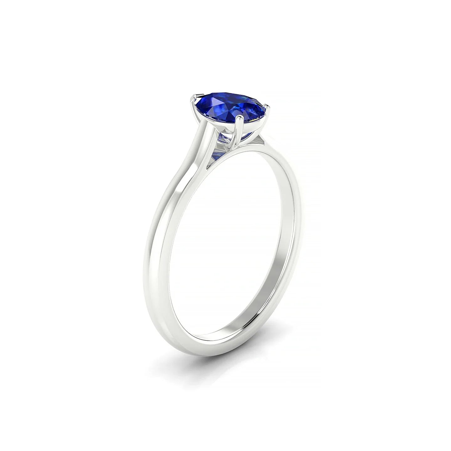 Cathedral | 18k White Gold 7 x 5 mm Pear Sapphire Ring
