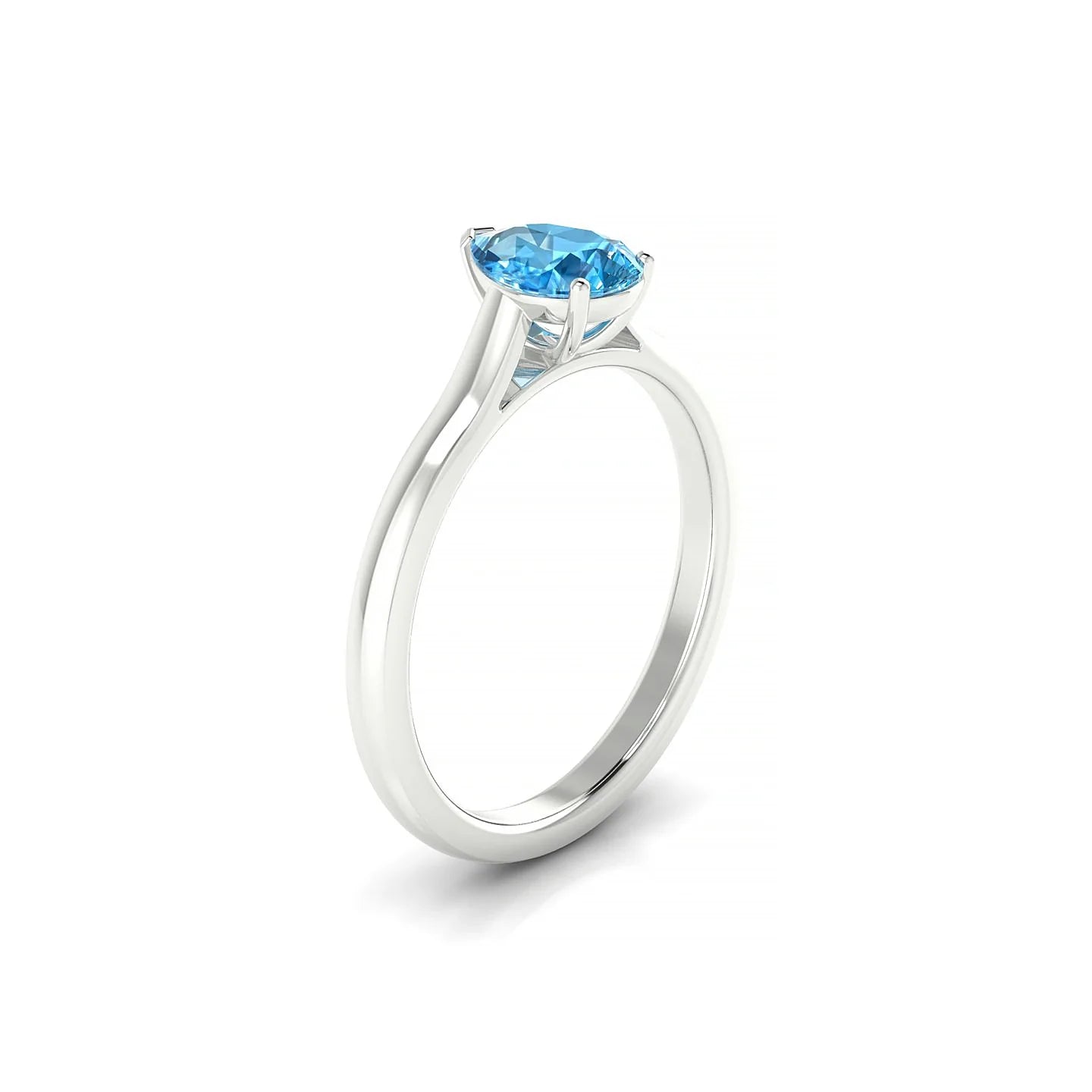 Cathedral | 18k White Gold 7 x 5 mm Pear Topaz Ring