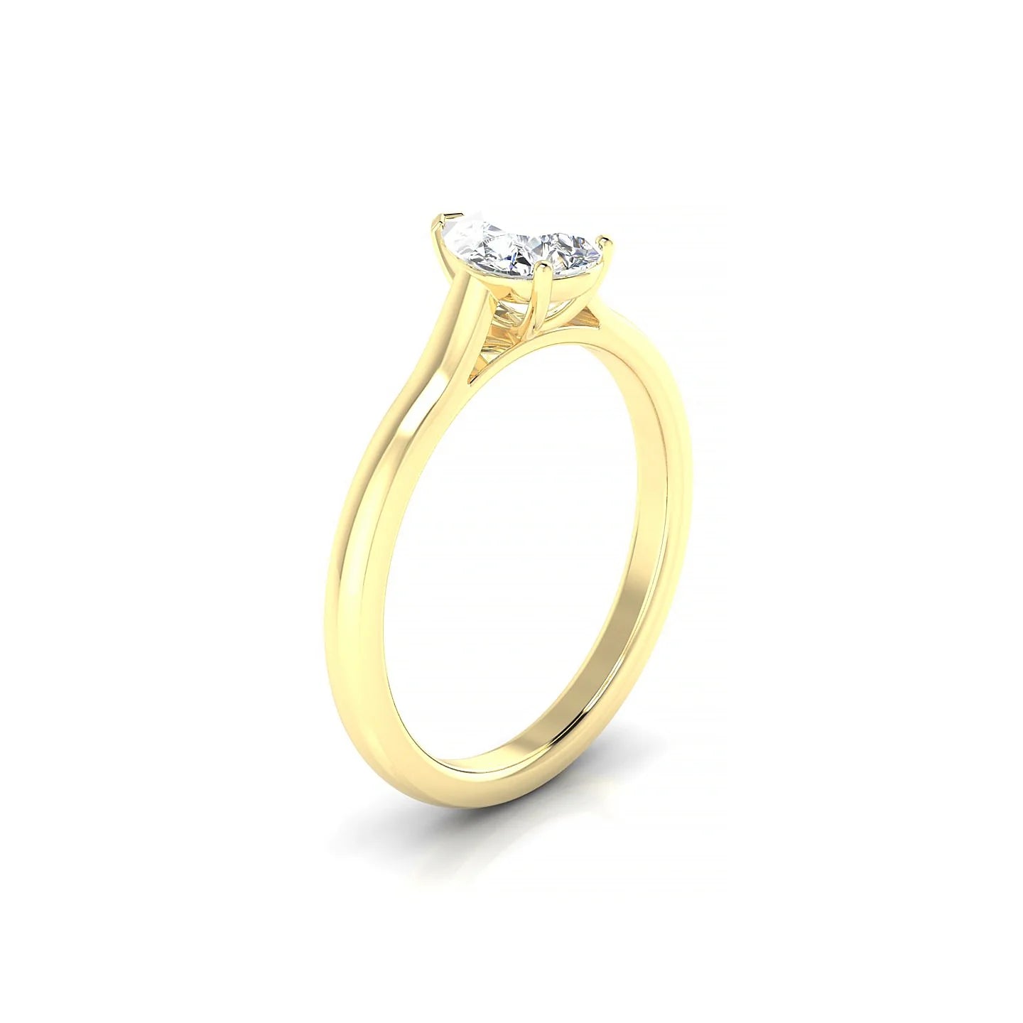 Cathedral | 18k Yellow Gold 7 x 5 mm Pear Diamond Ring
