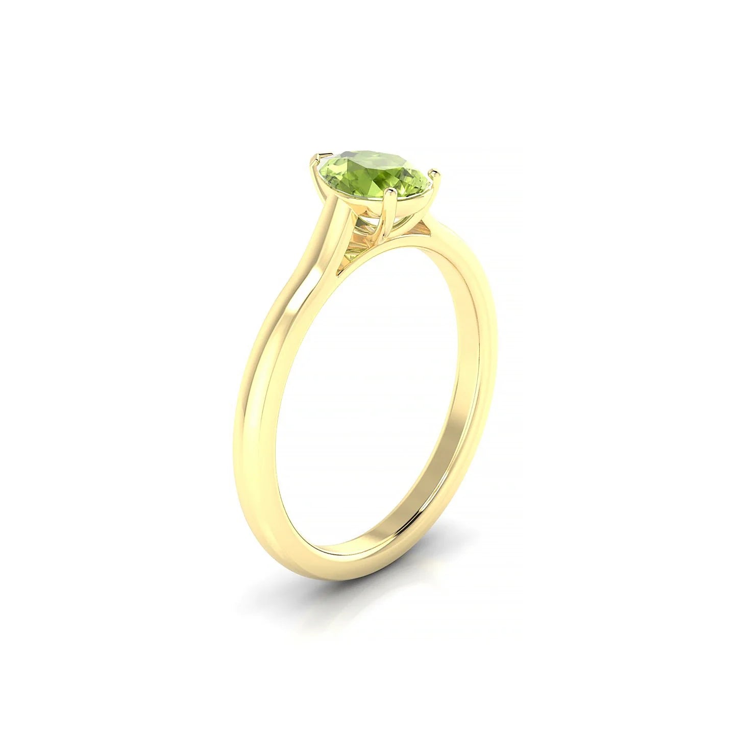 Cathedral | 18k Yellow Gold 7 x 5 mm Pear Peridot Ring