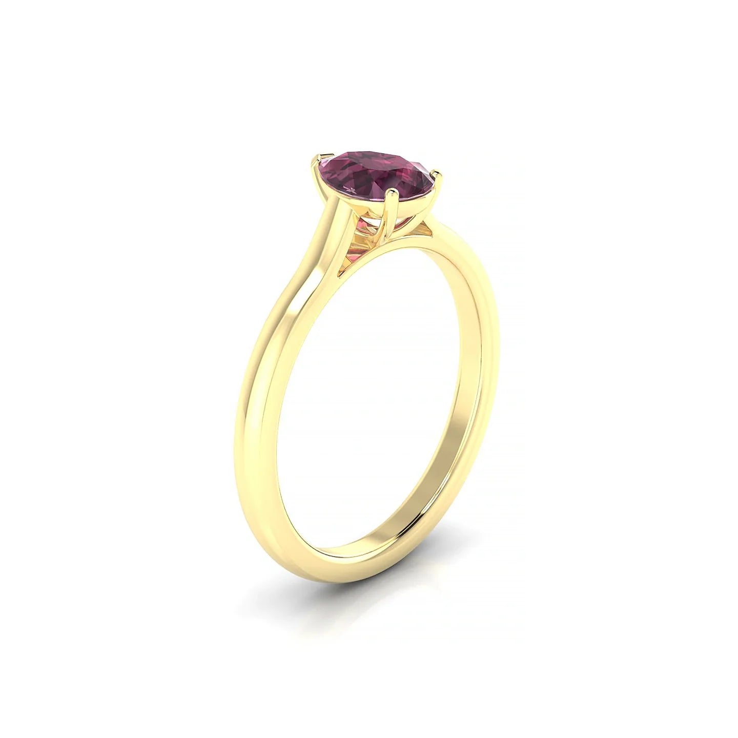 Cathedral | 18k Yellow Gold 7 x 5 mm Pear Rhodolite Ring