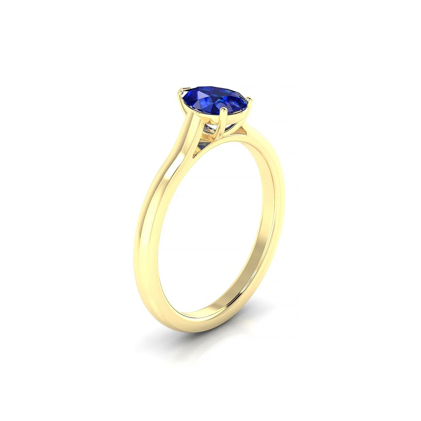 Cathedral | 18k Yellow Gold 7 x 5 mm Pear Sapphire Ring