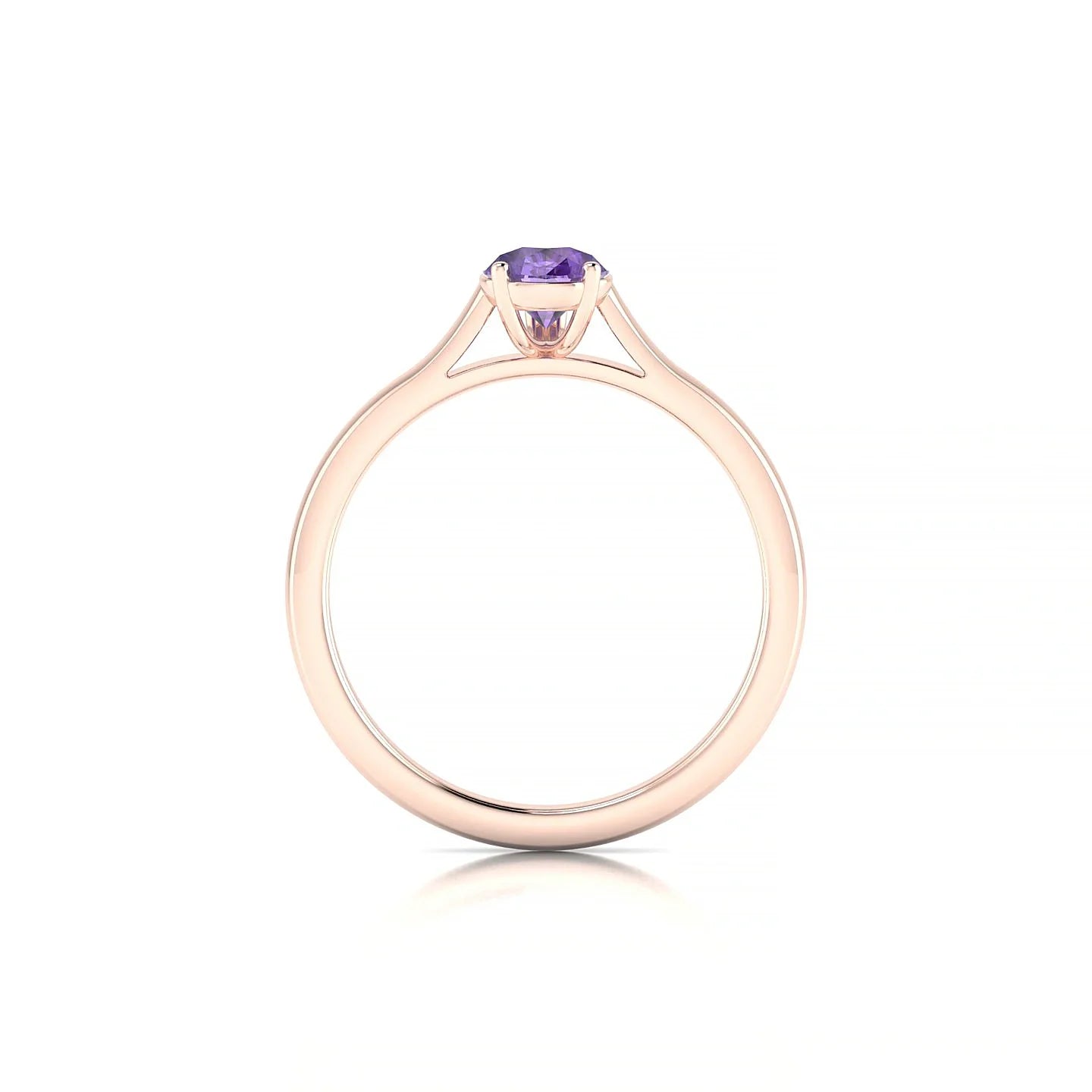 Cathedral | 18k Rose Gold 7 x 5 mm Pear Amethyst Ring