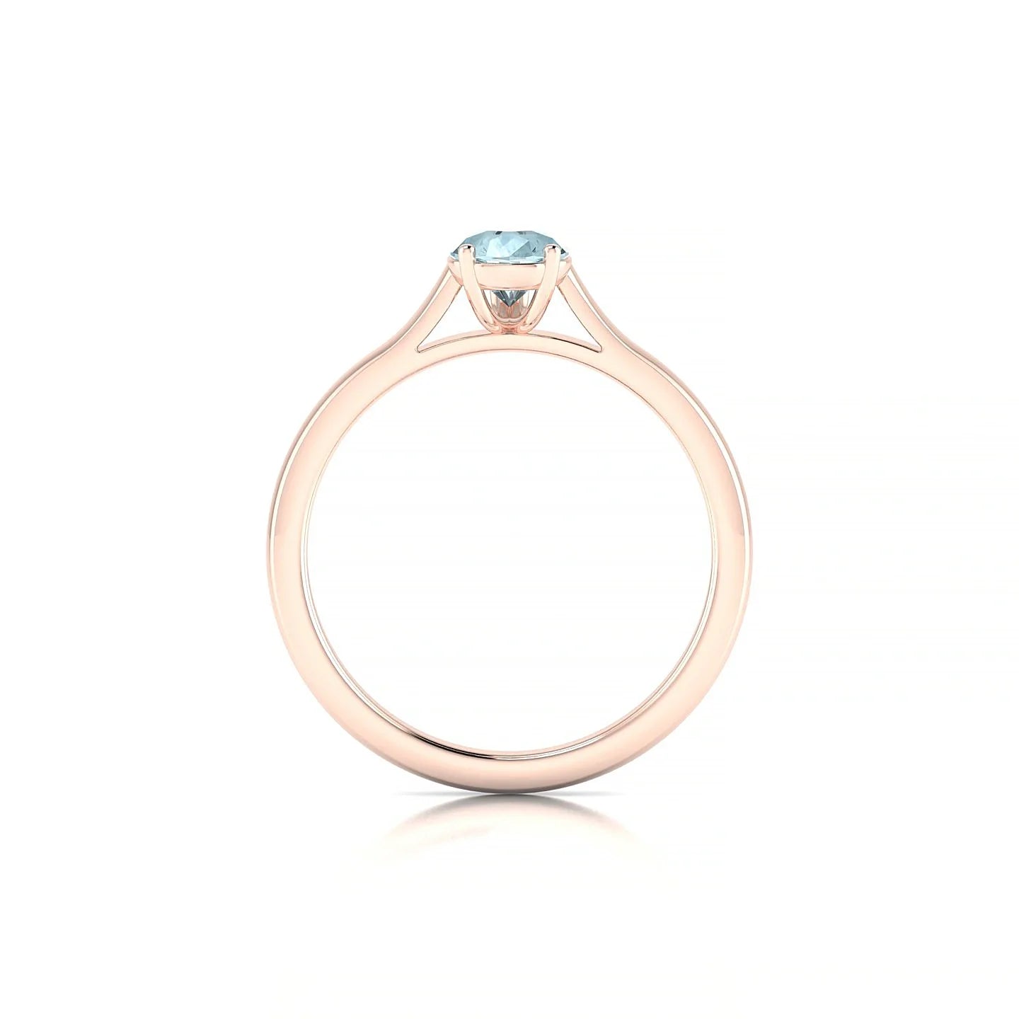 Cathedral | 18k Rose Gold 7 x 5 mm Pear Aquamarine Ring