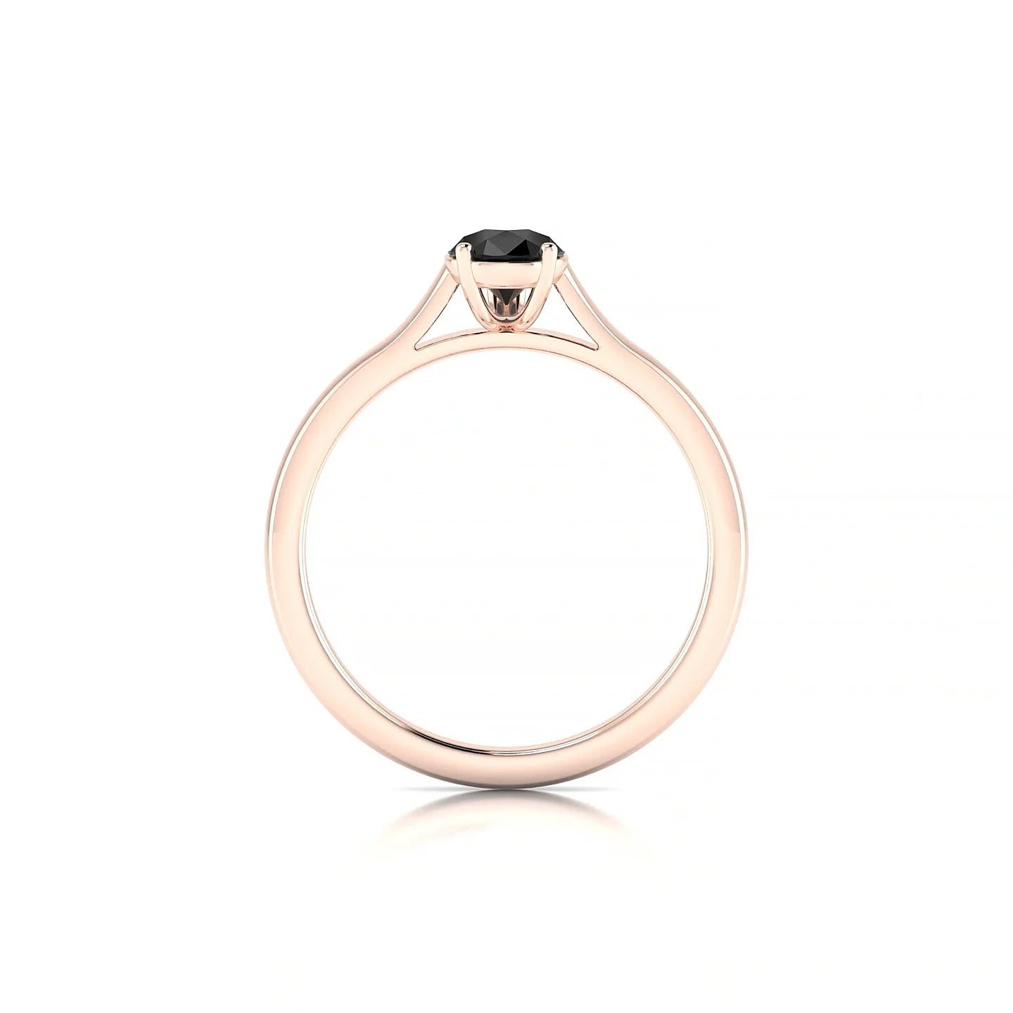 Cathedral | 18k Rose Gold 7 x 5 mm Pear Black Diamond Ring