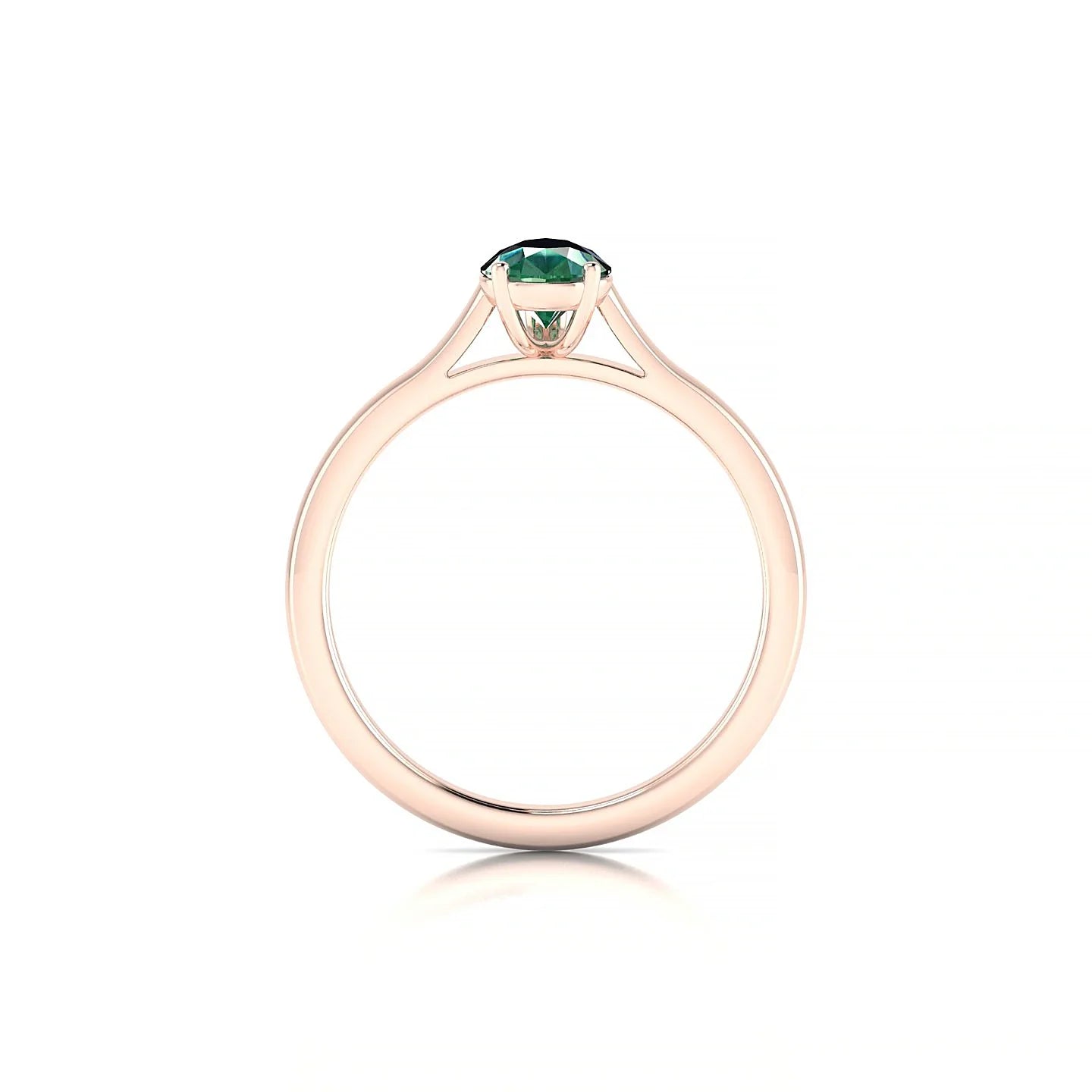Cathedral | 18k Rose Gold 7 x 5 mm Pear Emerald Ring