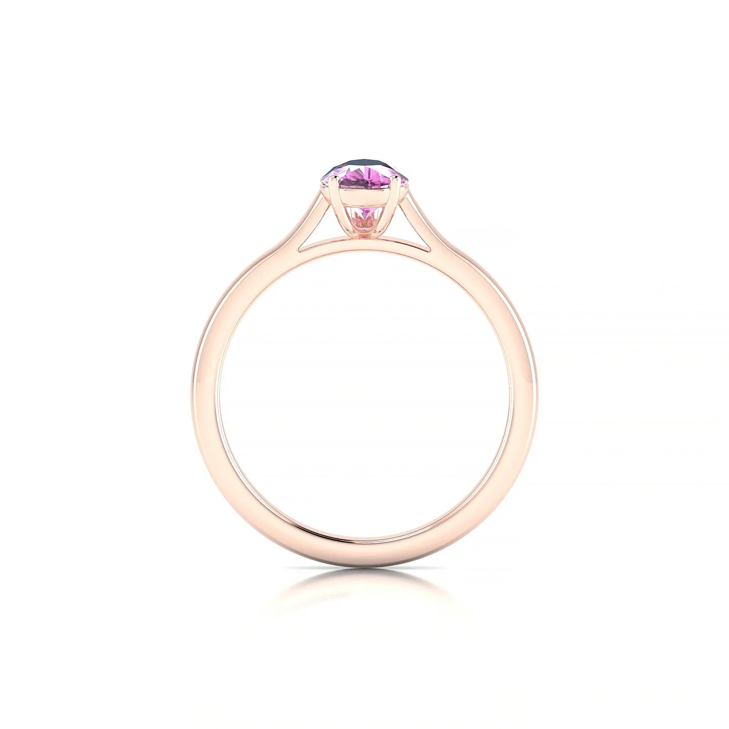 Cathedral | 18k Rose Gold 7 x 5 mm Pear Pink Sapphire Ring