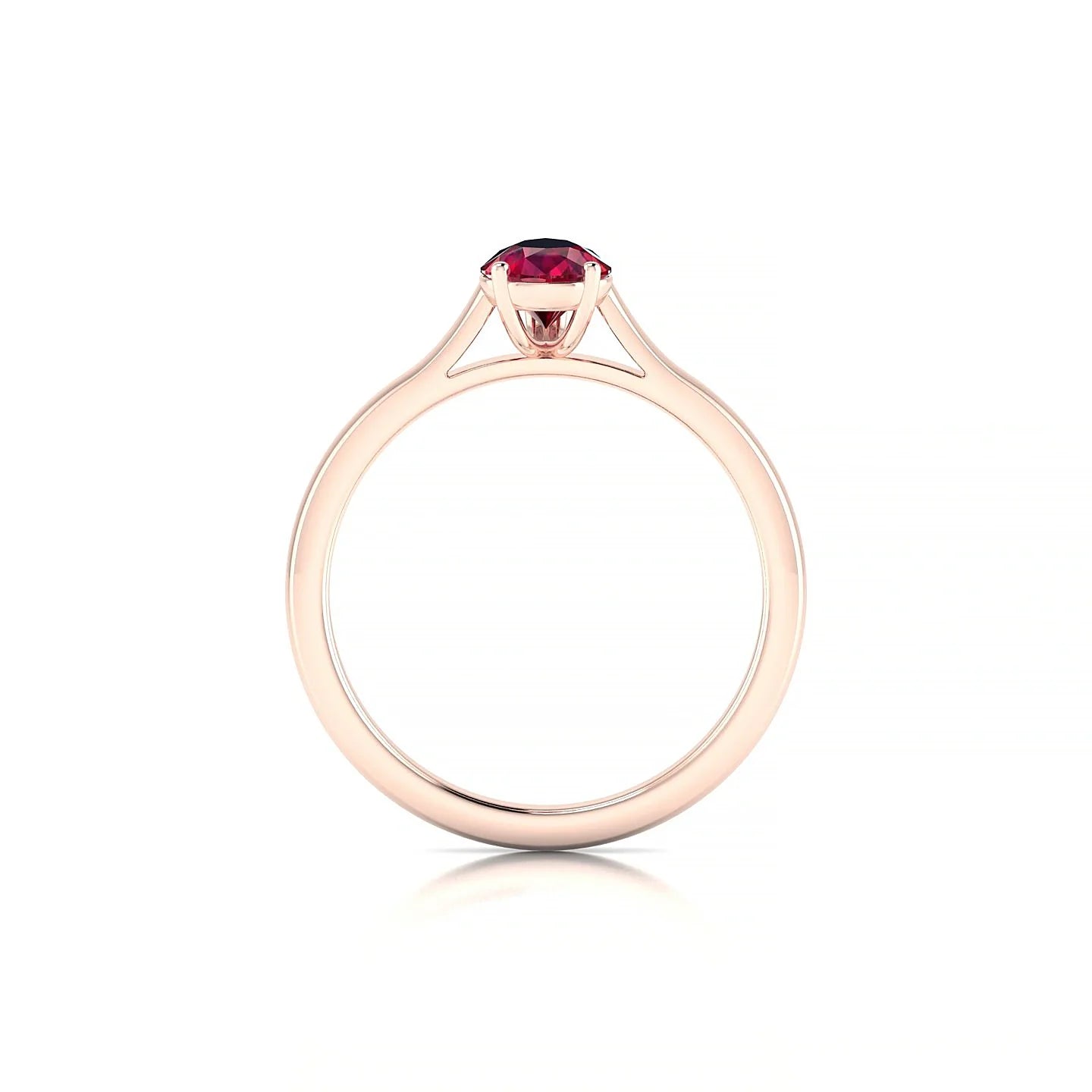 Cathedral | 18k Rose Gold 7 x 5 mm Pear Ruby Ring