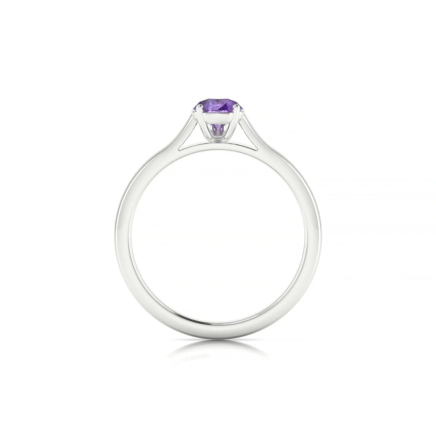 Cathedral | 18k White Gold 7 x 5 mm Pear Amethyst Ring
