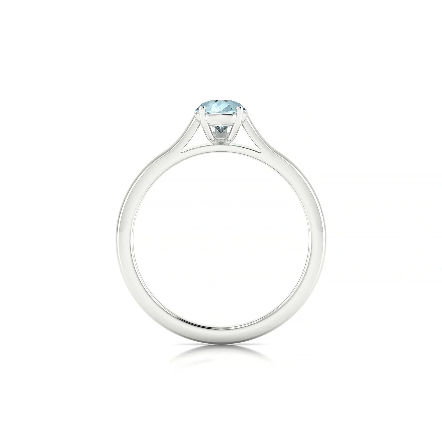 Cathedral | 18k White Gold 7 x 5 mm Pear Aquamarine Ring