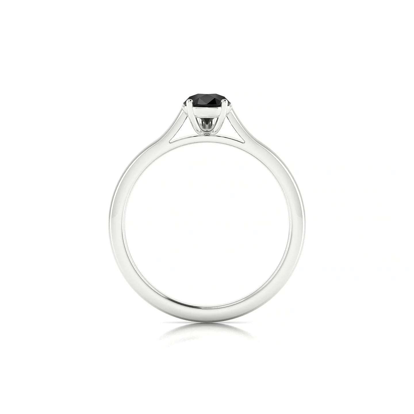 Cathedral | 18k White Gold 7 x 5 mm Pear Black Diamond Ring