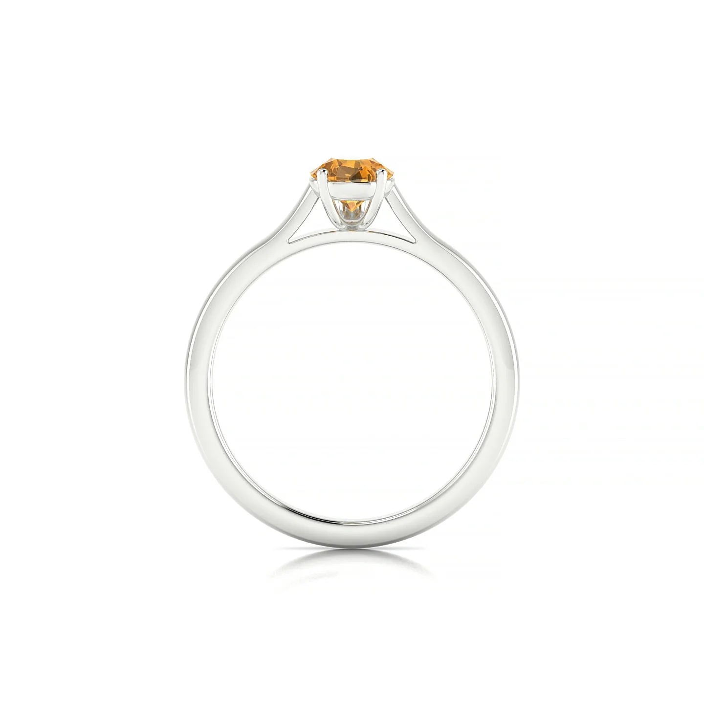Cathedral | 18k White Gold 7 x 5 mm Pear Citrine Ring