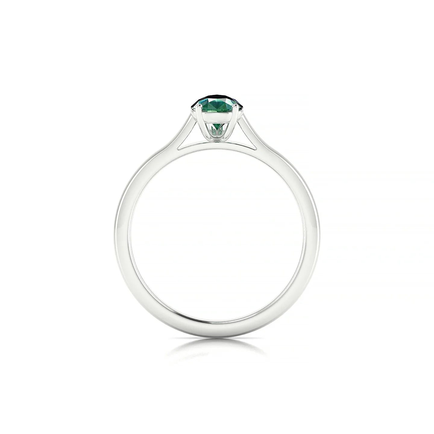 Cathedral | 18k White Gold 7 x 5 mm Pear Emerald Ring