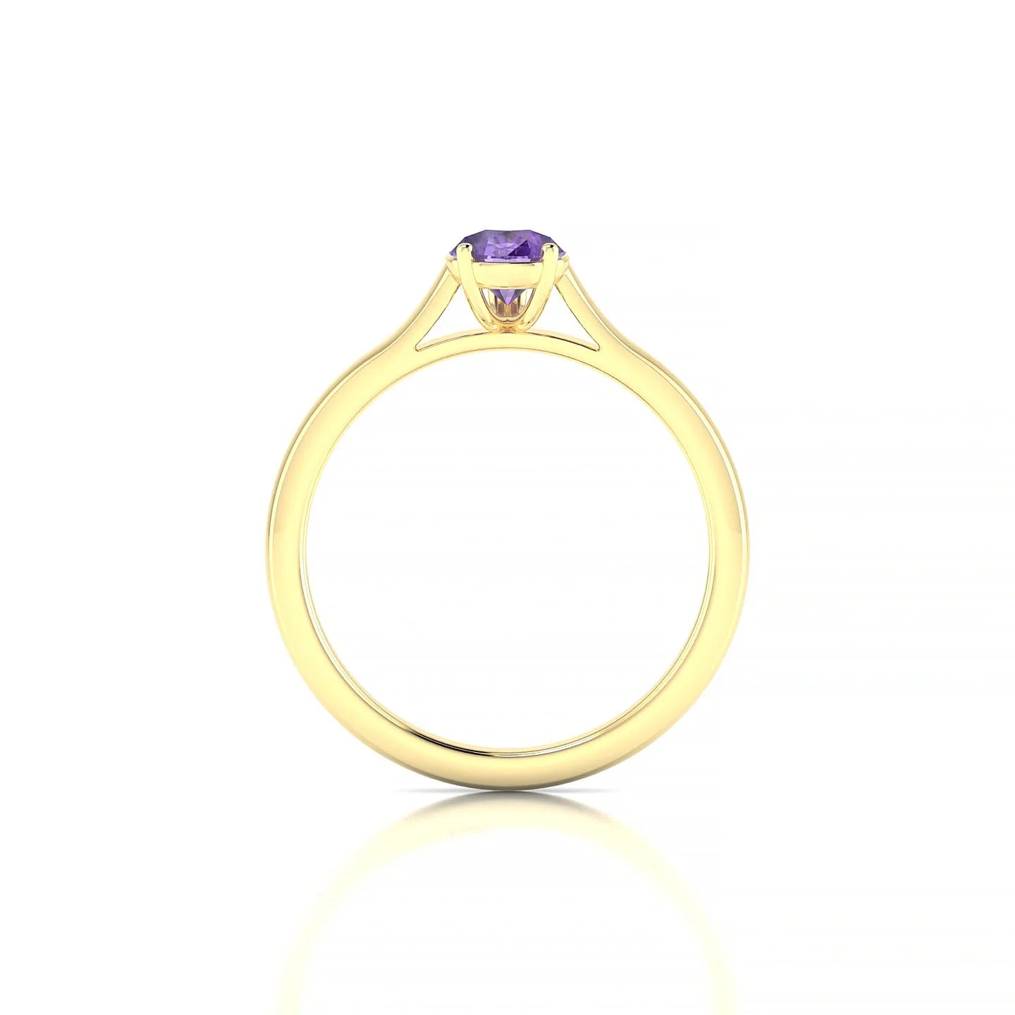 Cathedral | 18k Yellow Gold 7 x 5 mm Pear Amethyst Ring